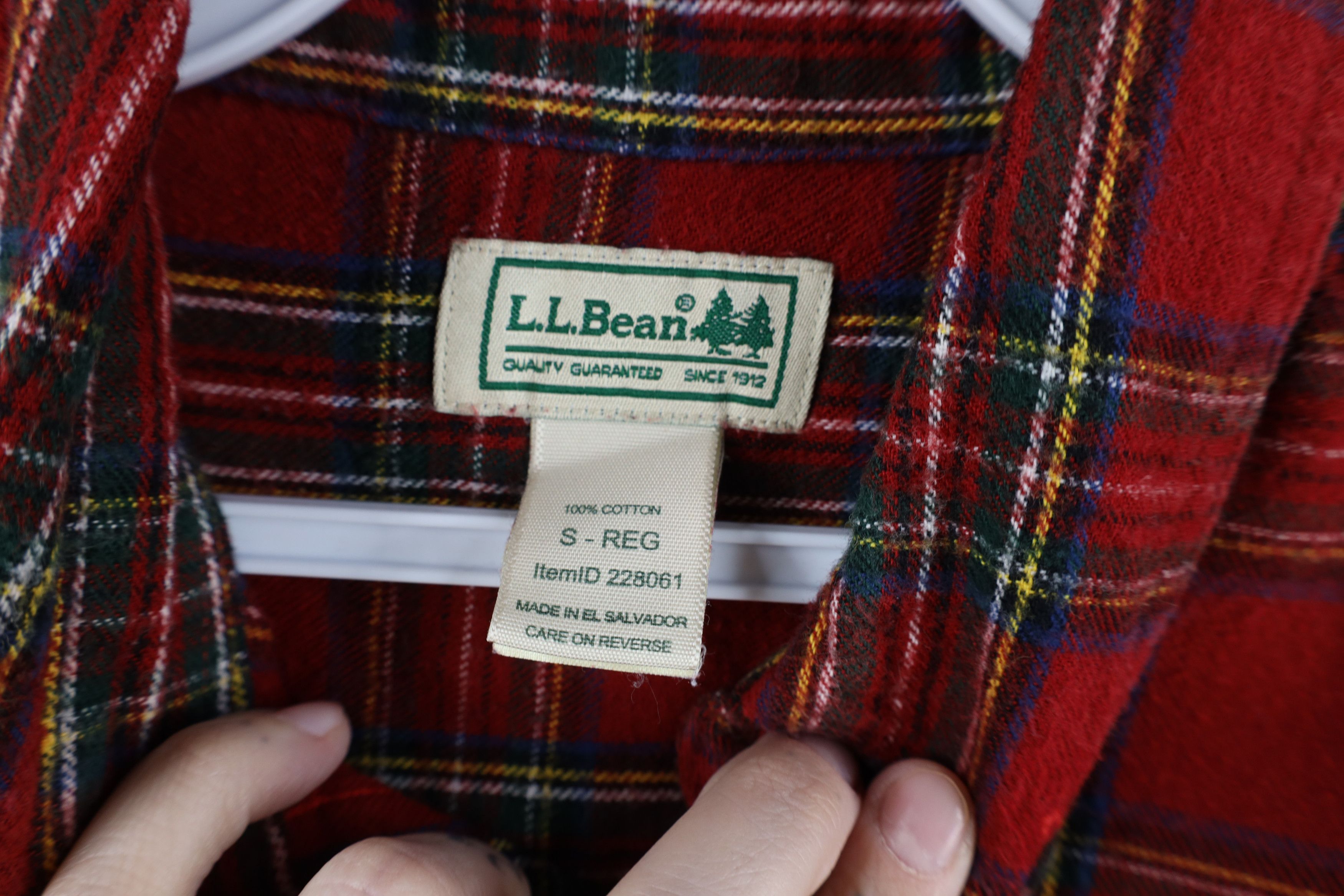 L.L. Bean × Vintage Vintage 90s LL Bean Flannel Collared Button Down Shirt Plaid Size US S / EU 44-46 / 1 - 6 Thumbnail