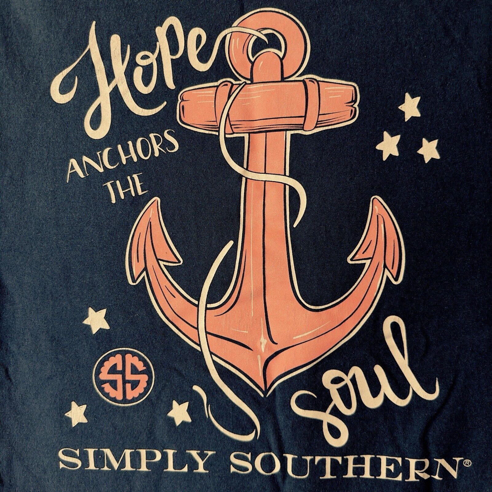 Other SIMPLY SOUTHERN "Hope Anchors The Soul" Blue Medium TShirt Size M / US 6-8 / IT 42-44 - 2 Thumbnail