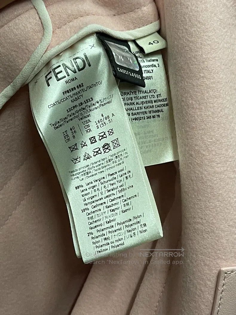 Fendi Fendi Pink Cashmere Coat Jacket Size XS / US 0-2 / IT 36-38 - 4 Thumbnail