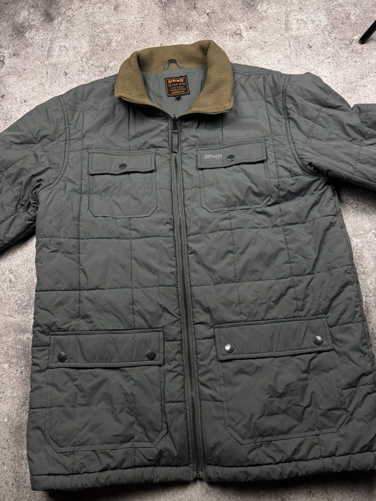 Schott Vintage SCHOTT Y2K Quilted Long Jacket Bomber Flight Militar Size US XL / EU 56 / 4 - 6 Thumbnail