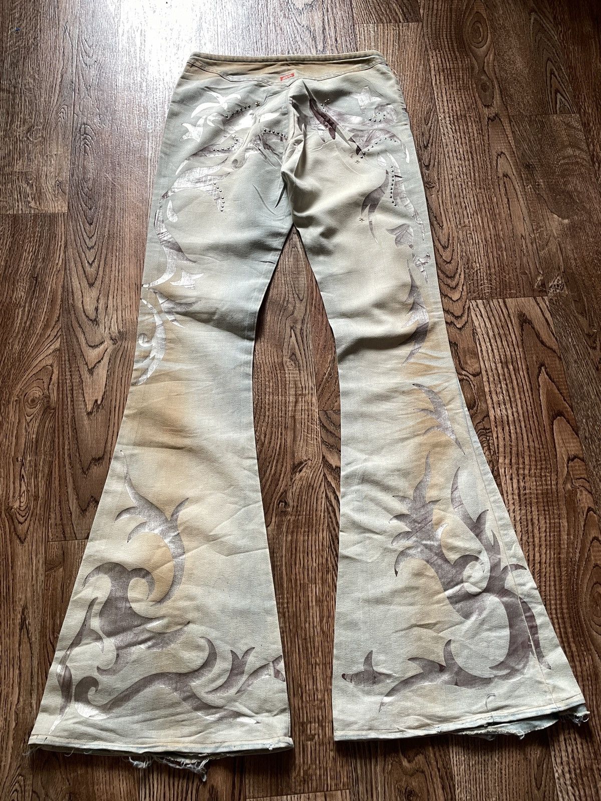 Miss Sixty Vintage Miss Sixty Jeans Flared Distressed 00s Low Rice Size 27" / US 4 / IT 40 - 6 Thumbnail