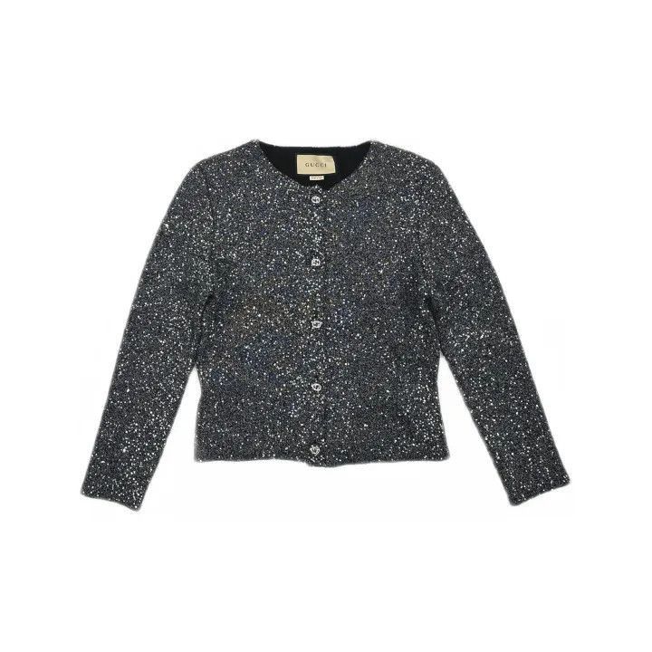 Gucci Gucci Sparkling Gray Cardigan Sweater-2507 Size L / US 10 / IT 46 - 8 Thumbnail