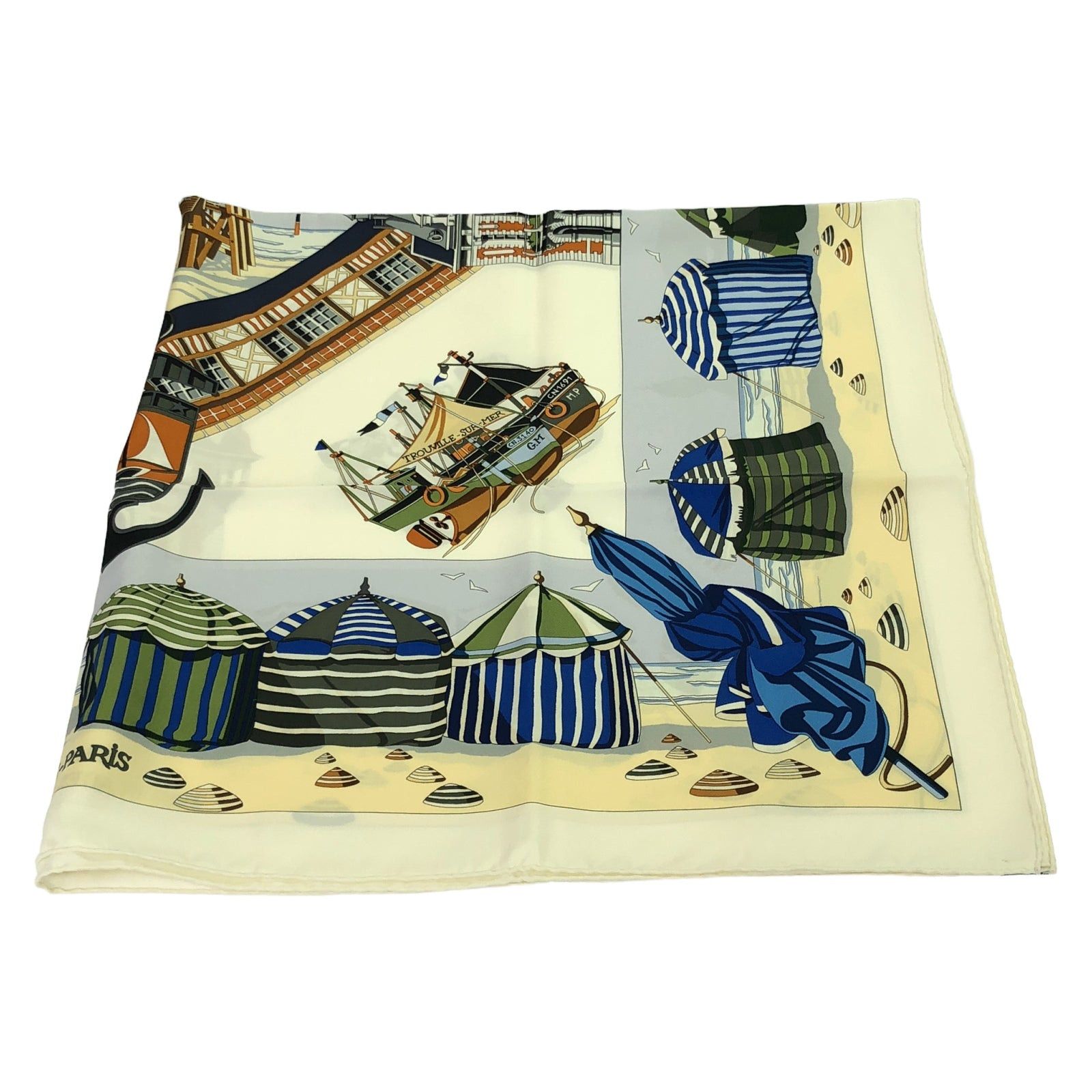 Hermes Hermes Carré Scarf Silk Ivory Size ONE SIZE - 1 Thumbnail