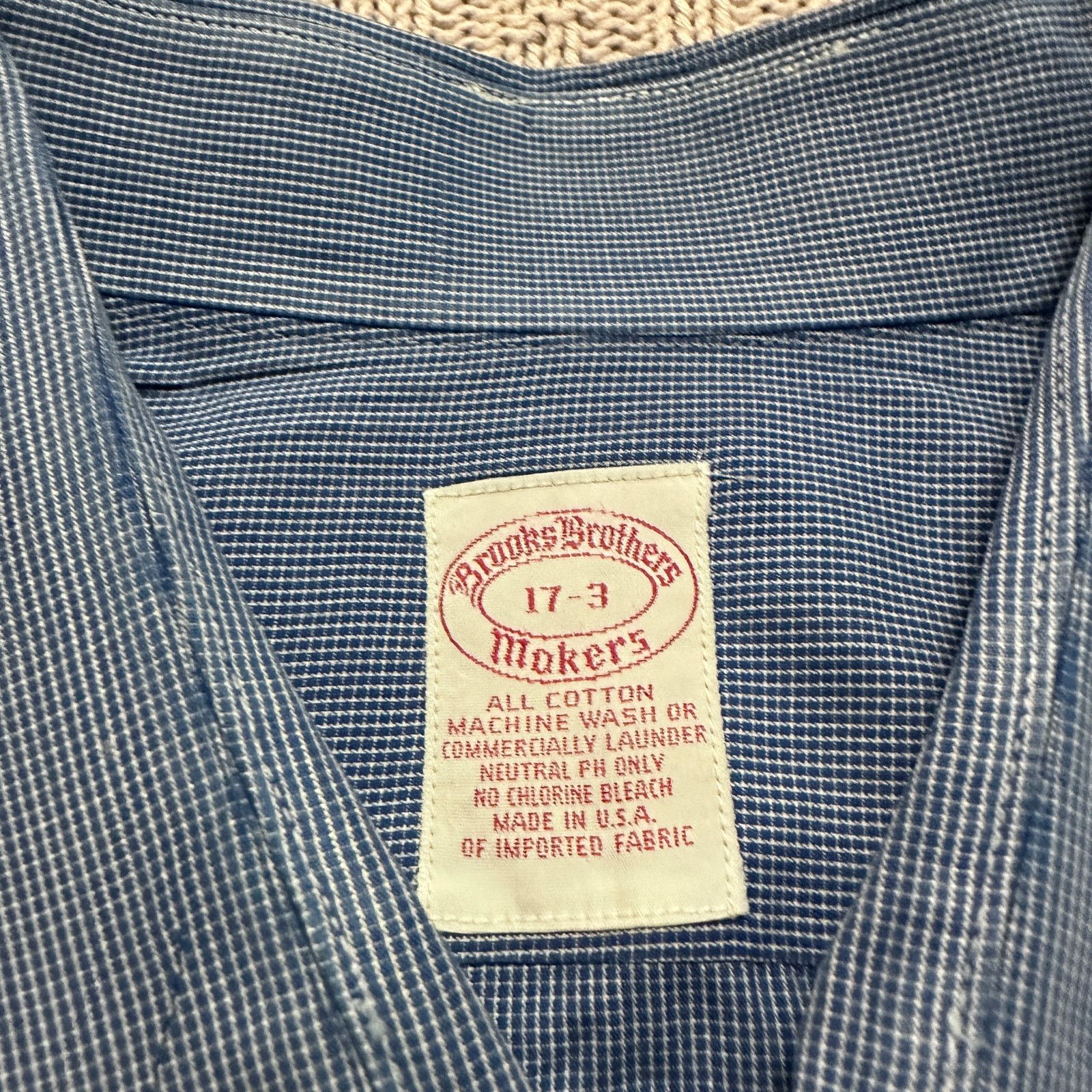 Brooks Brothers Vintage Brooks Brothers blue micro plaid button down size 17 Size US XL / EU 56 / 4 - 5 Thumbnail