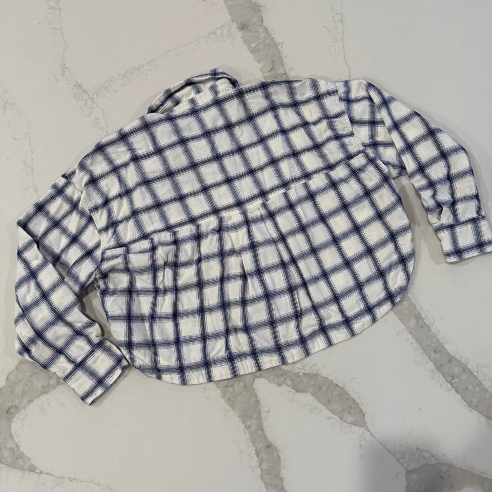 Madewell Madewell Flannel Crop Boxy Long Sleeve Shirt Women's Small Size S / US 4 / IT 40 - 5 Thumbnail