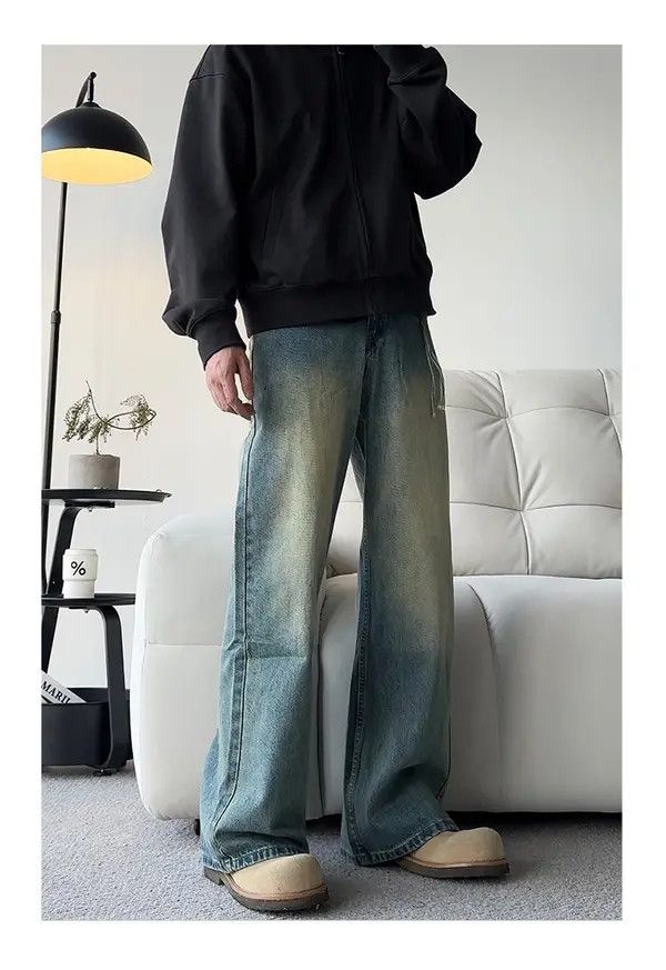 Jean Shizuku x Emiko Blue Washed Straight Flare Jeans Size US 30 / EU 46 - 8 Thumbnail