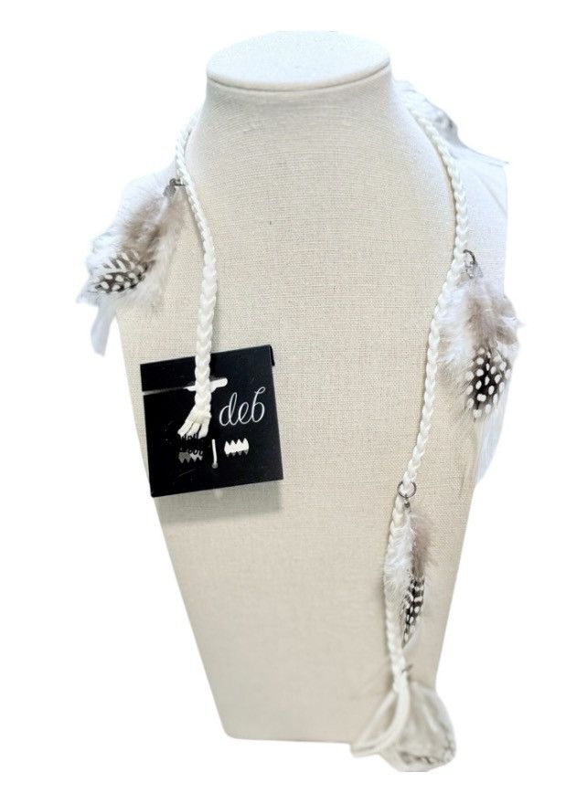 Apt. 9 Deb Feathered Braided Hair Extension – White Faux Suede, 20” Size ONE SIZE - 1 Thumbnail