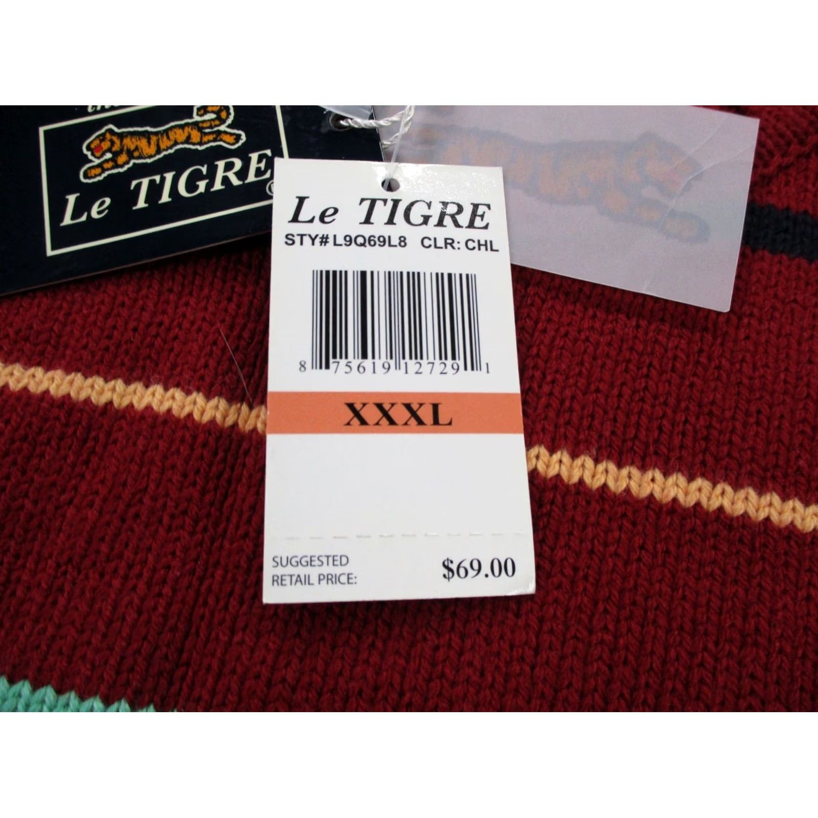 Vintage Nike Le Tigre Sweater Mens 3XL Red Striped Acrylic Knit Crew Neck Pullover Casual Preppy Winter Fall Style: Pullover, Lightweight, Thermal, Logo Size US XXL / EU 58 / 5 - 7 Thumbnail