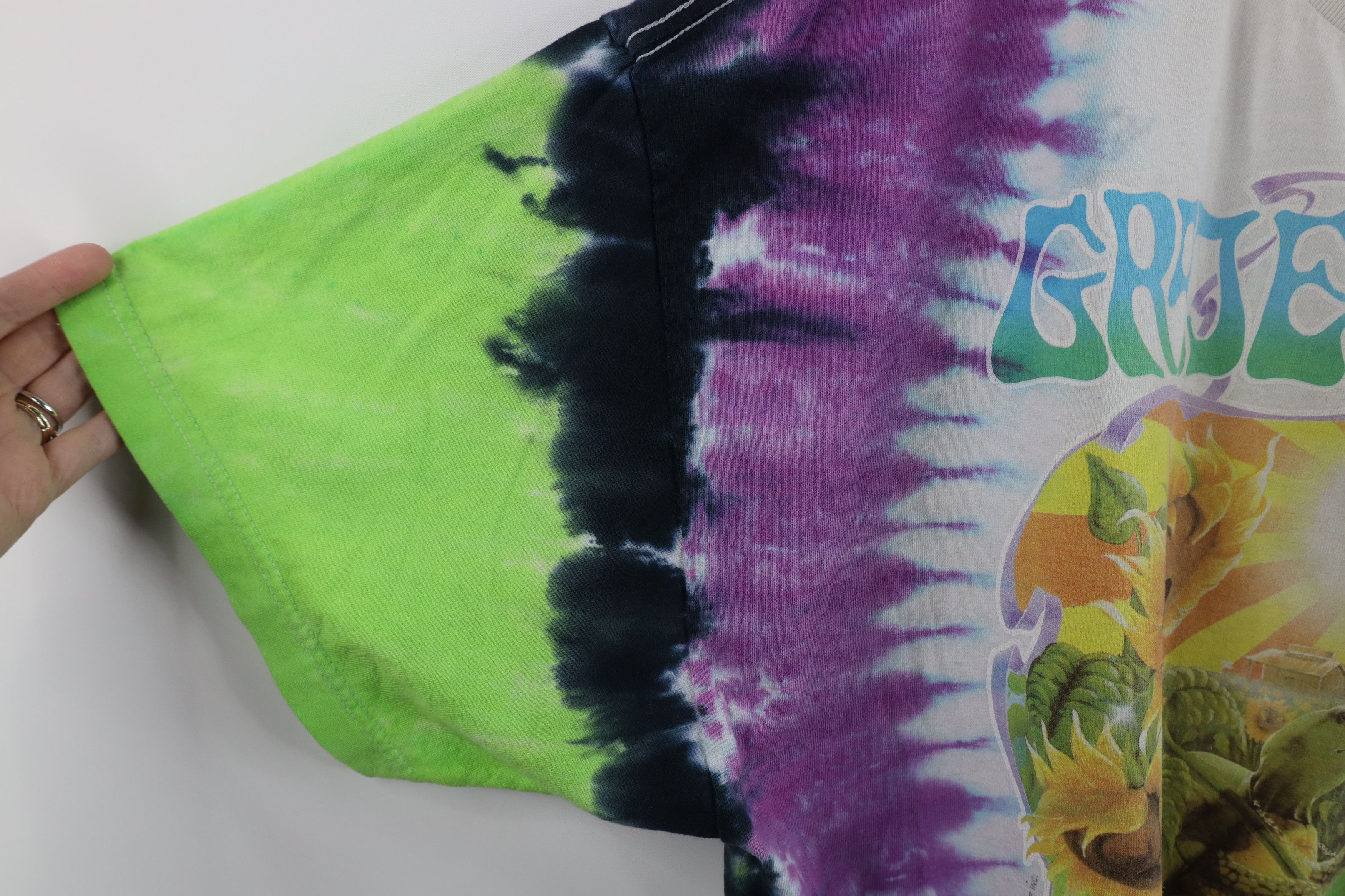 Vintage Vintage 90s Rainbow Dye Turtle Grateful Dead Band T-Shirt Size US XXL / EU 58 / 5 - 9 Thumbnail