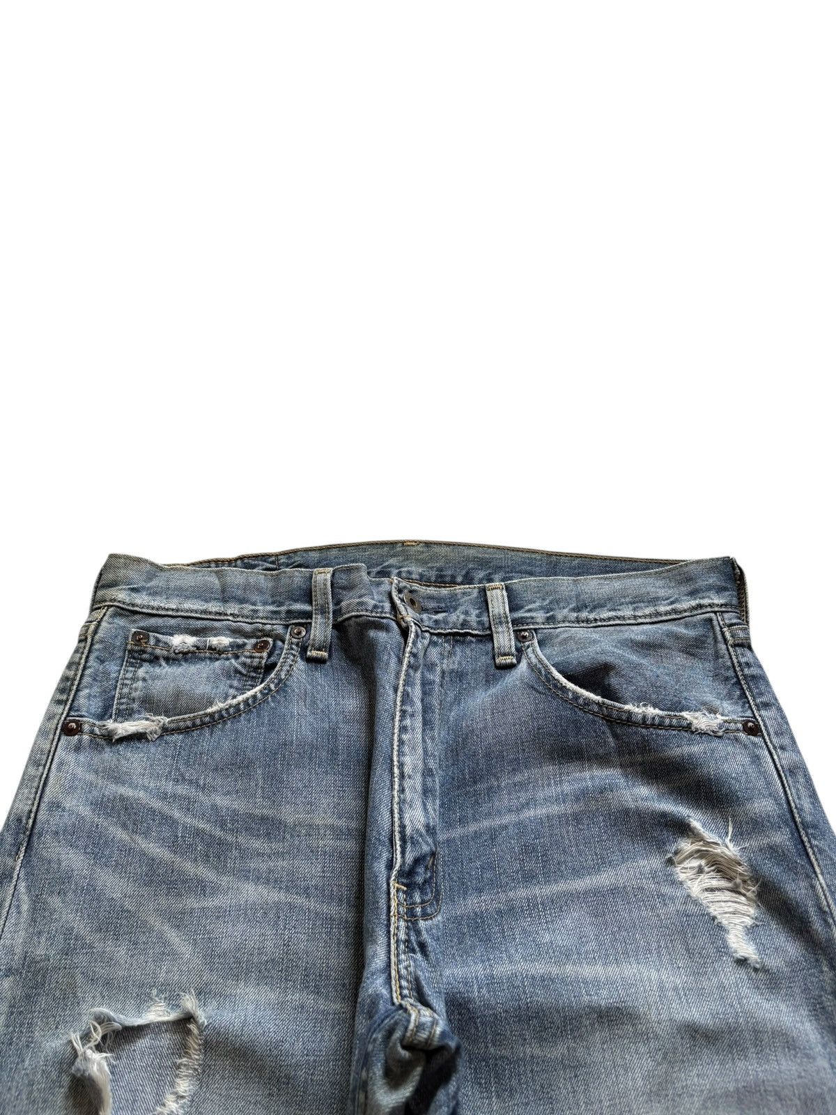Levi's Vintage 90s Levis 503 Blue Wash Distressed Baggy Jeans Size US 33 - 4 Thumbnail