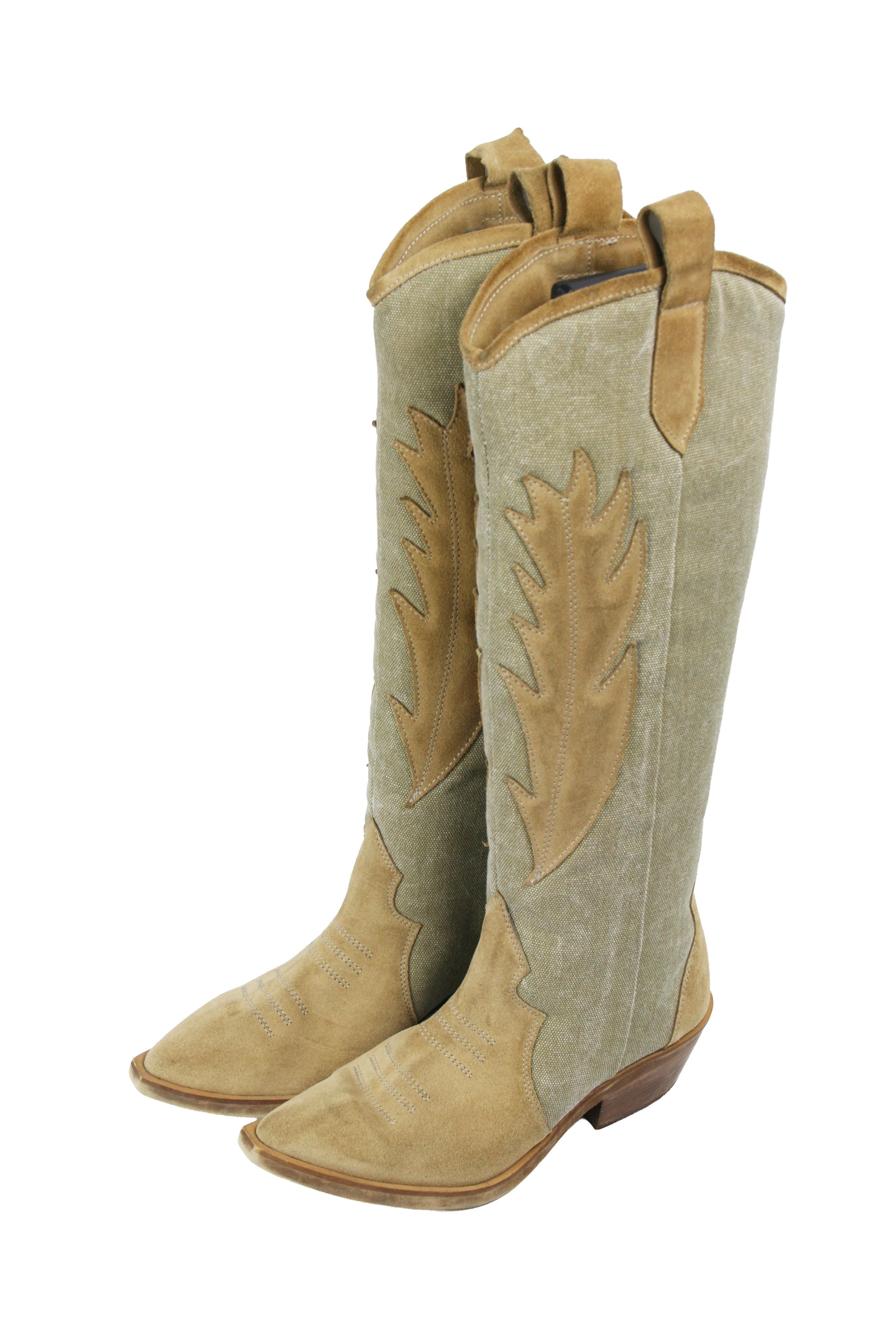 Japanese Brand L37 Let's Get Lost Knee Cowboy Western Y2K Boots Size US 6 / IT 36 - 3 Thumbnail