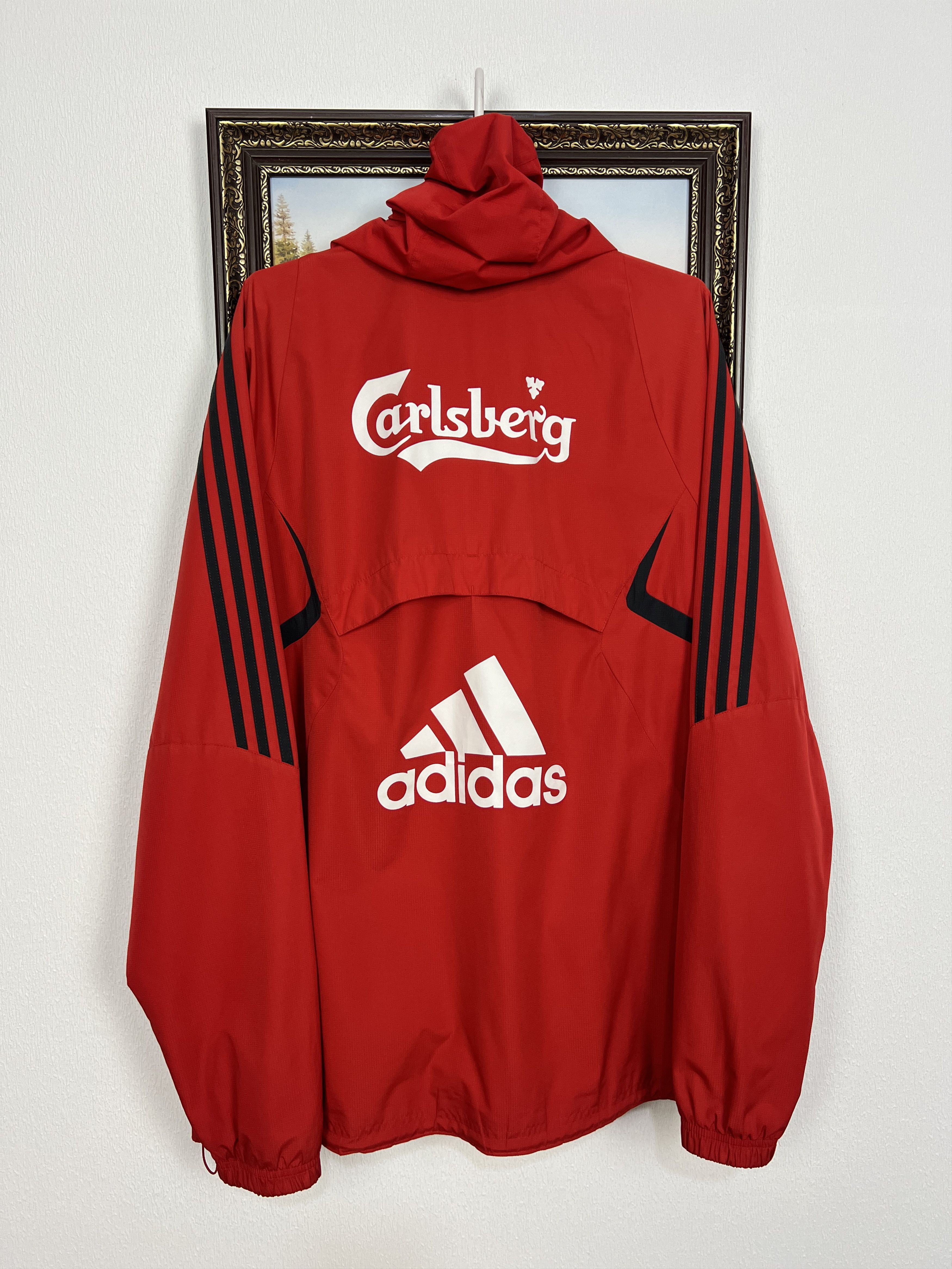 Adidas Vintage Liverpool Football Hooded Jacket Track Top Zip Size US L / EU 52-54 / 3 - 9 Thumbnail