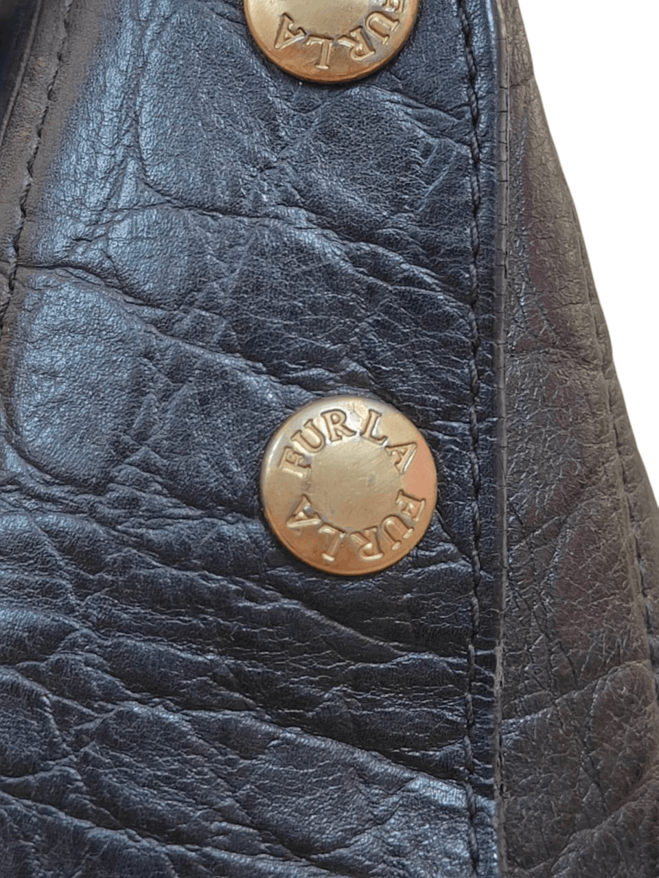 Vintage Furla Leather Handbag, Made in Romania
