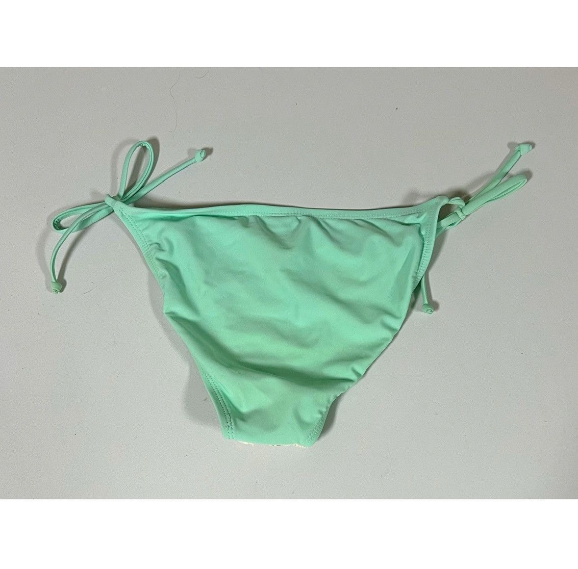Japanese Brand × Vintage Mint Green Crochet Lace Bikini Bottoms Bathing Suit Size S ✨ Size ONE SIZE - 3 Thumbnail