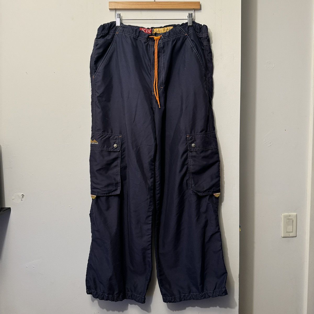 Vintage VINTAGE KIKWEAR BAGGY NYLON CARGO RAVER PANTS MEDIUM | Grailed