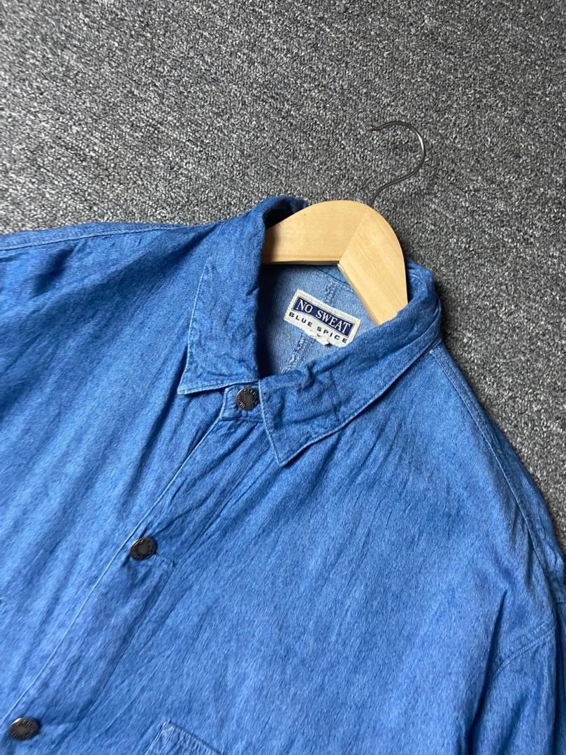 Japanese Brand No Sweat + Blue Spice Oversized Denim Shirts (173) Size US L / EU 52-54 / 3 - 7 Thumbnail