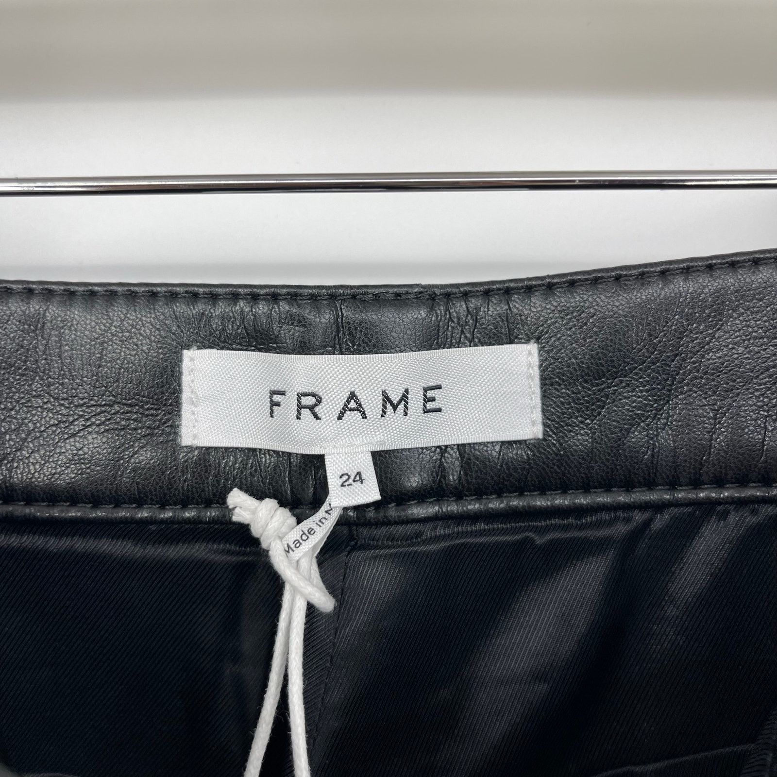 Frame FRAME | NWT Le Jane Crop Black Leather Jeans in Noir Size 24 Size 24" / US 00 / IT 34 - 5 Thumbnail