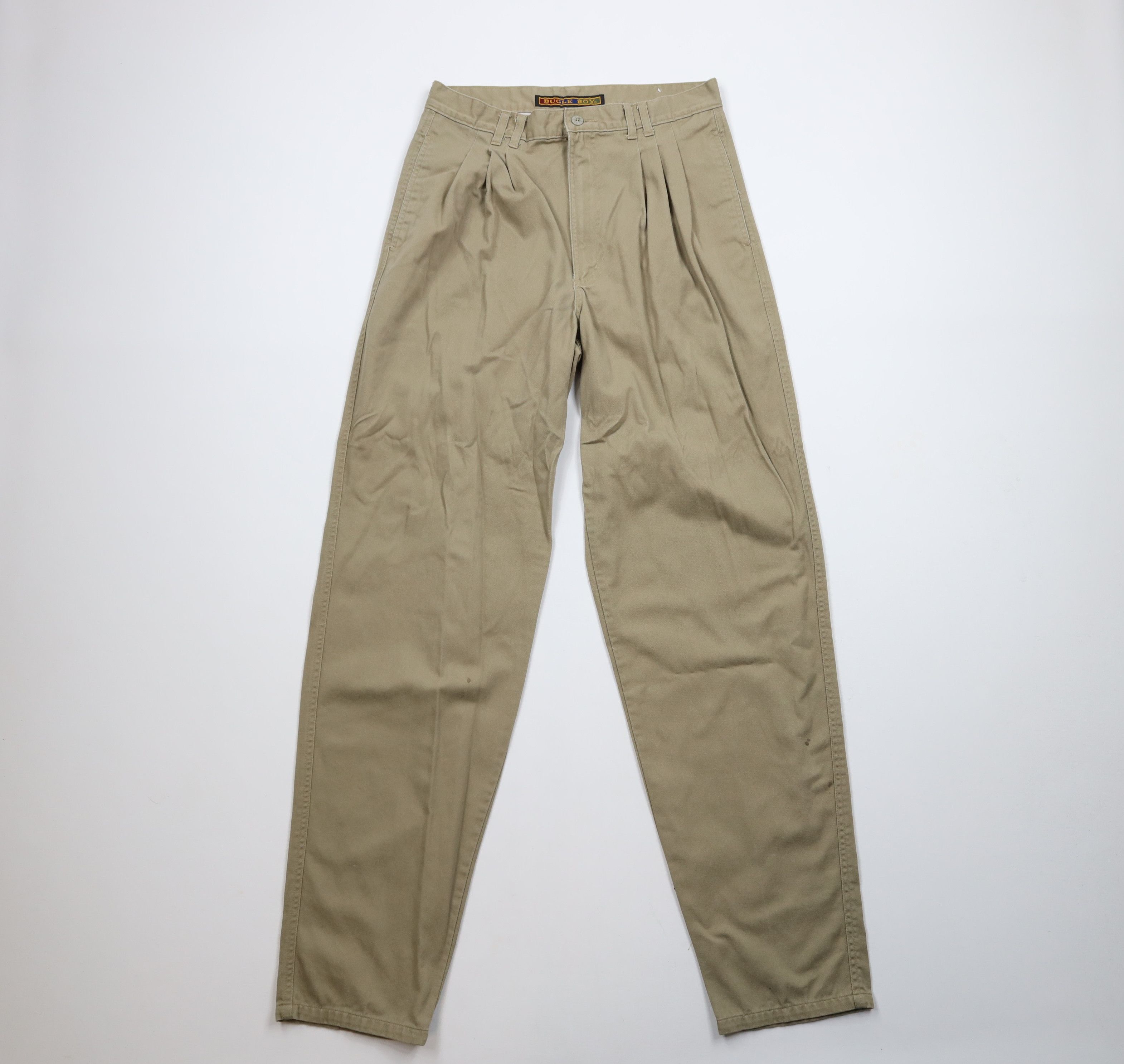 Vintage Vintage 90s Streetwear Pleated Tapered Leg Chino Pants Beige Size US 30 / EU 46 - 1 Thumbnail