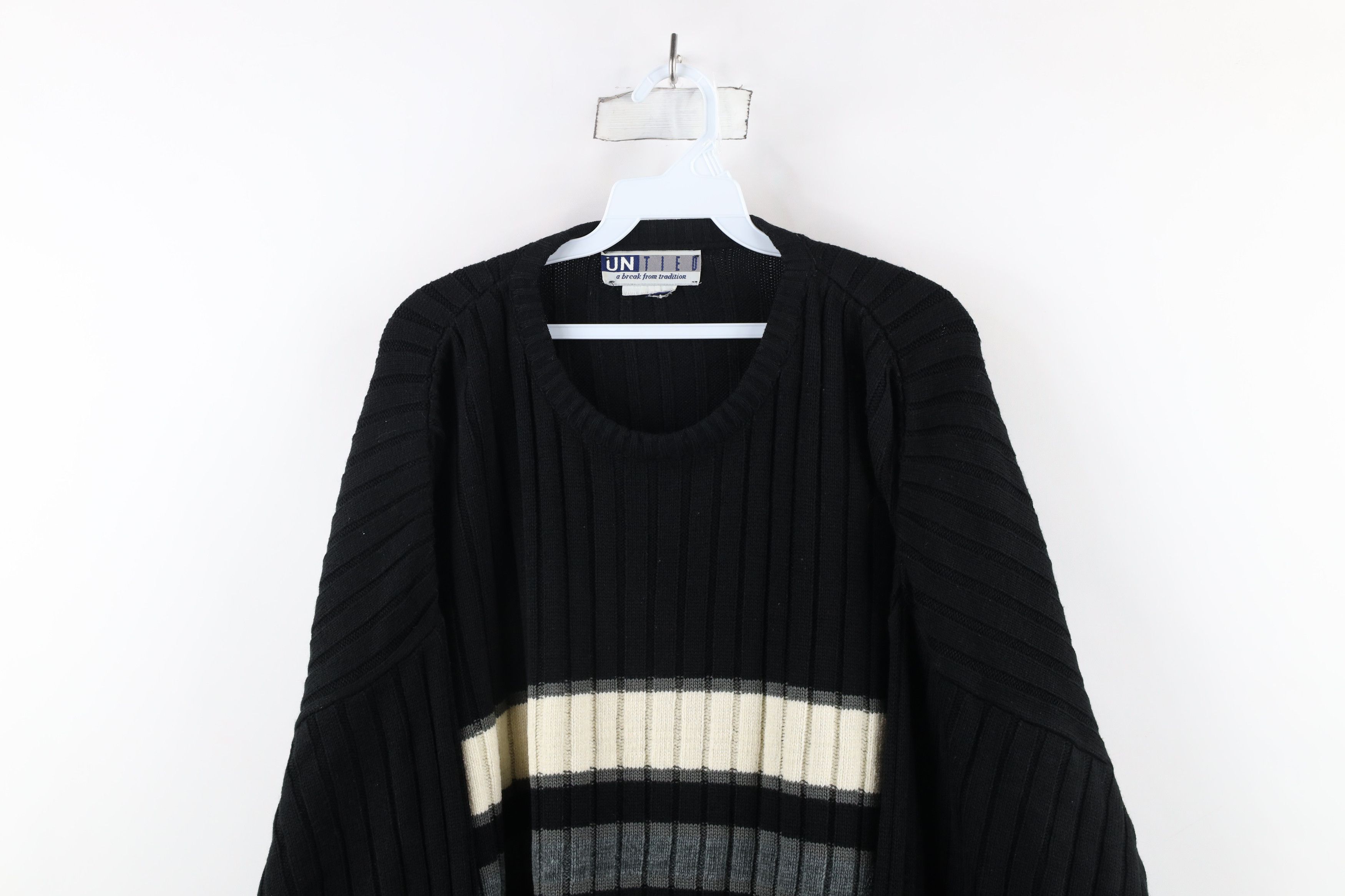 Vintage Vintage 90s Streetwear Chunky Ribbed Knit Crewneck Sweater Size US XXL / EU 58 / 5 - 2 Thumbnail