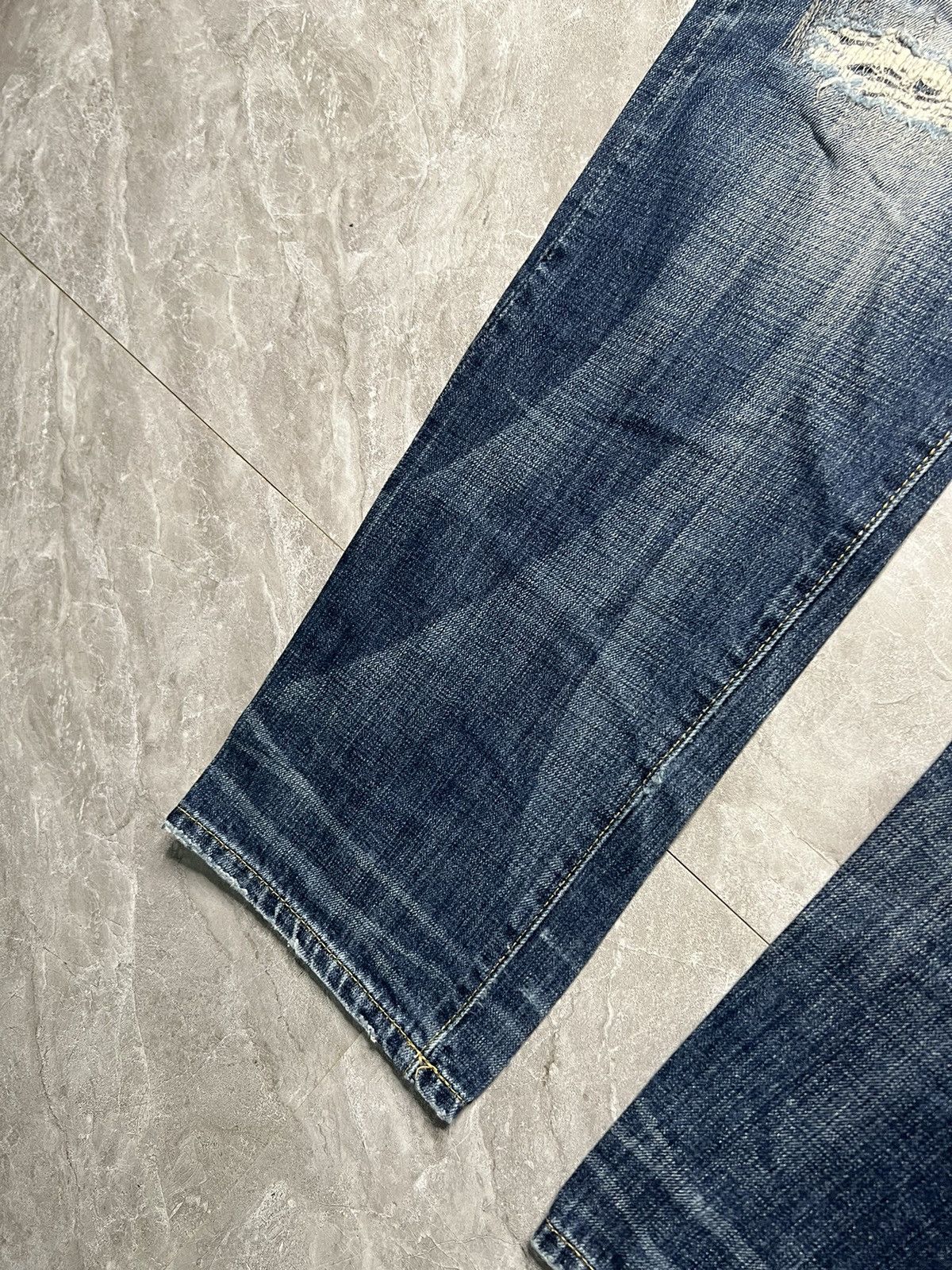 Original Fake Kaws x Original Fake S/S 11 Distressed Selvedge Jeans Size US 34 / EU 50 - 7 Thumbnail