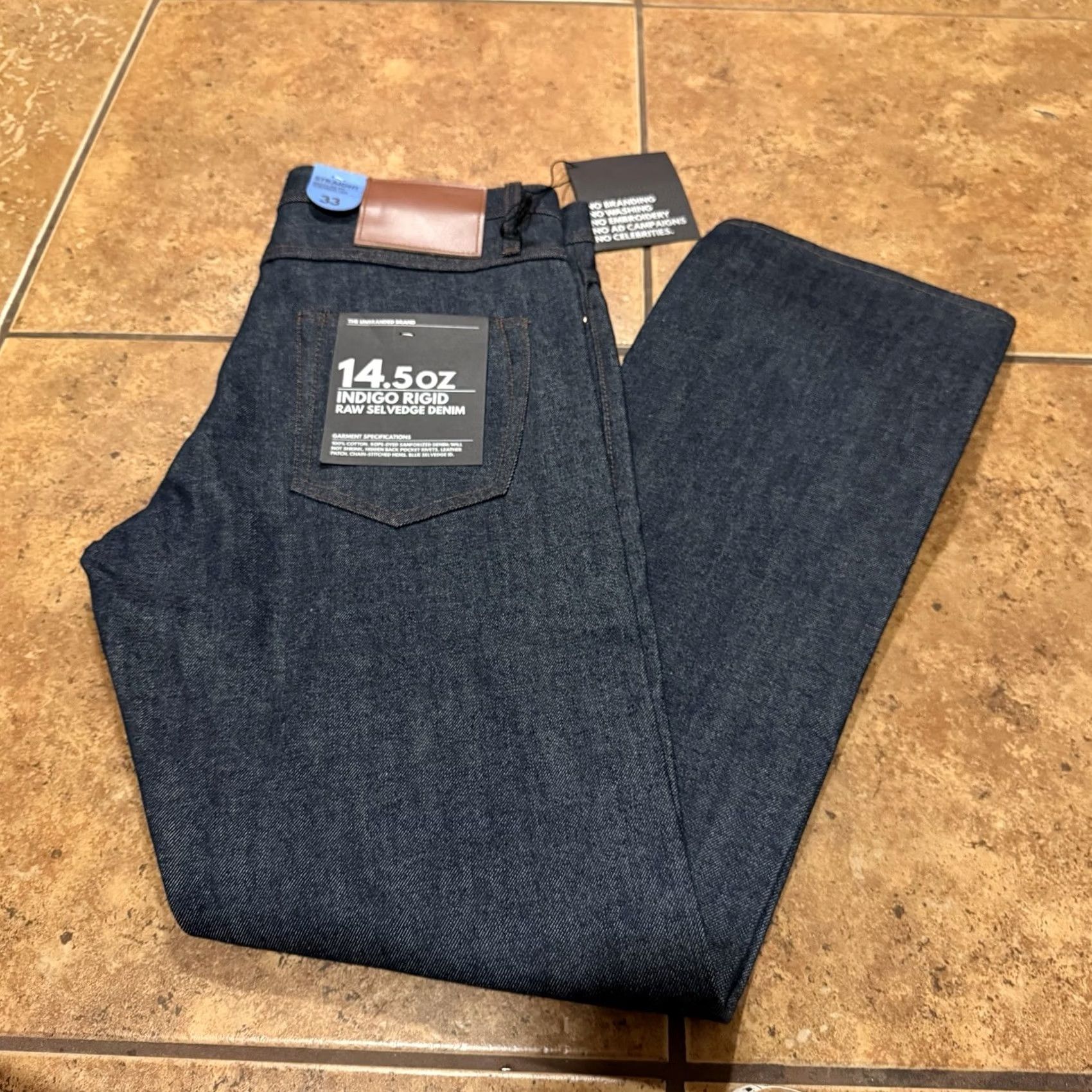 The Unbranded Brand NWT The Unbranded Brand UB401 Tight Fit Mens Jeans 14.5 oz Indigo Selvedge 33x34 Indigo Blue Slim Jeans Mens 33 Inseam 34 Size US 33 - 2 Thumbnail
