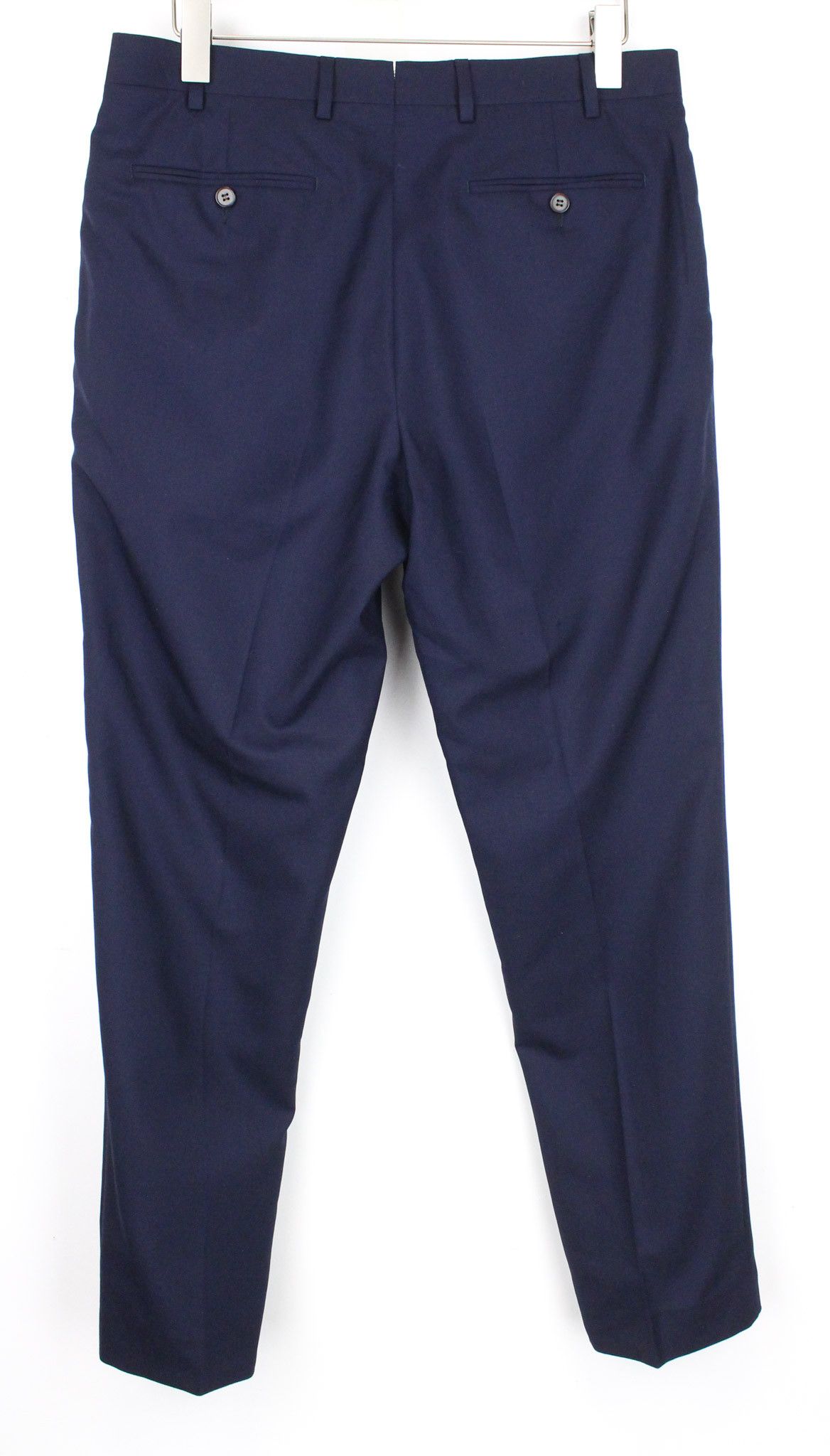 Suitsupply BRESCIA UK42S Blue Wool Flat-Front Trousers 67696 Size US 42 / EU 58 - 2 Thumbnail