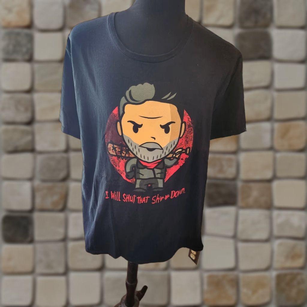 Vintage TWD The Walking Dead Negan I Will Shut That * Down Shirt XL Black Crew Neck Short Sleeve Men Regular 100% Cotton AMC Zombies Vintage: No Size US XL / EU 56 / 4 - 1 Thumbnail