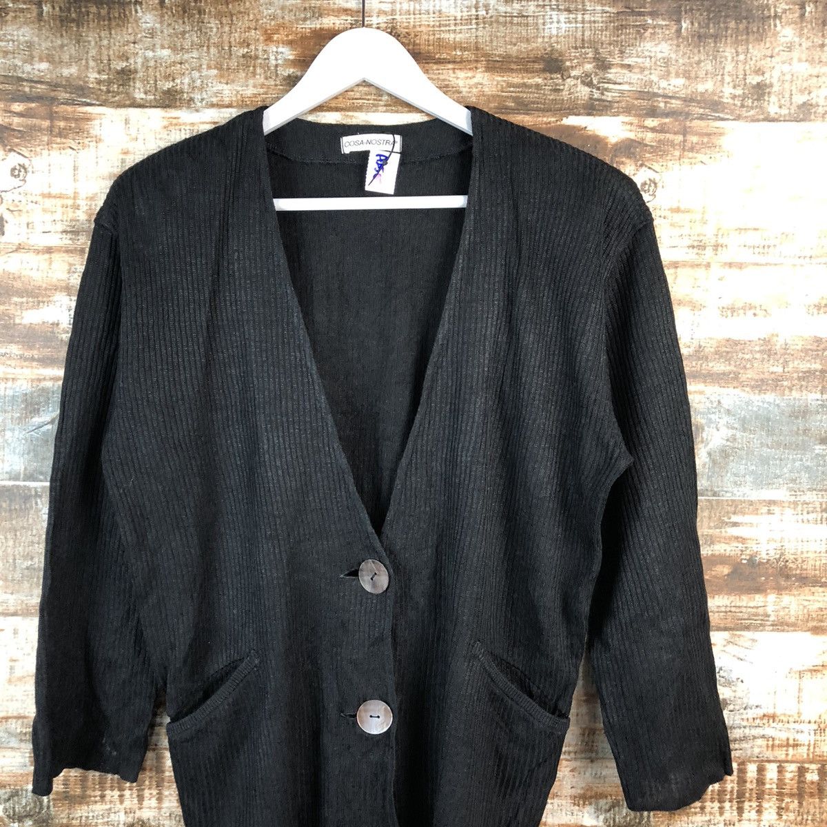 Vintage Cosa Nostra japan vintage Black Cardigan Knitwear #A2507 Size US L / EU 52-54 / 3 - 2 Thumbnail