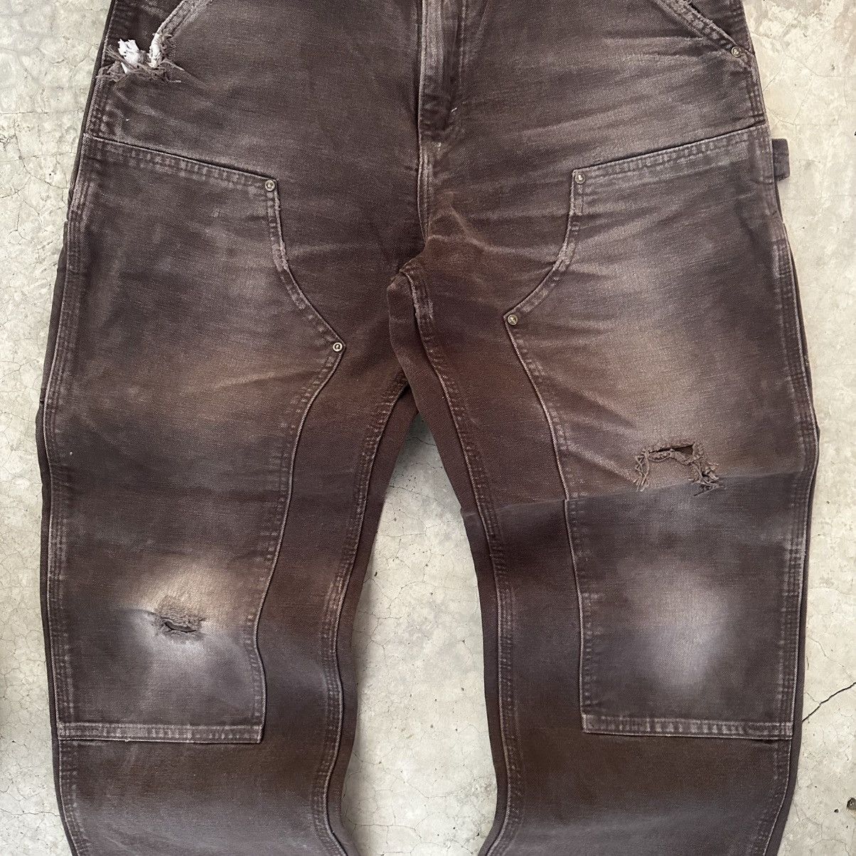 Carhartt (32x30) Crazy Vintage Y2K Distressed Carhartt Double Knee Size US 32 / EU 48 - 11 Thumbnail