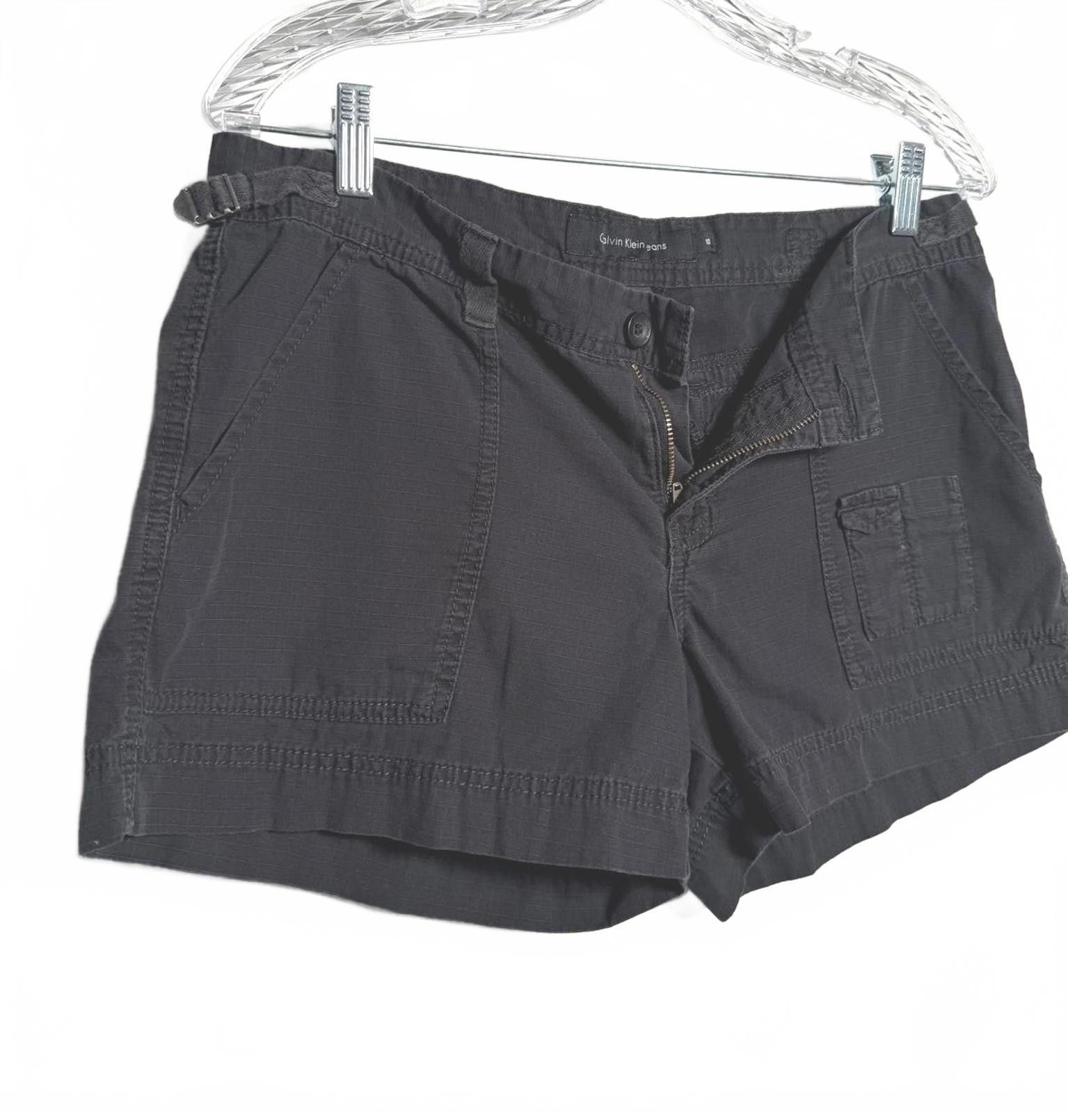Calvin Klein Y2K Soft Grunge Black Cargo Shorts Size 32" / US 10 / IT 46 - 1 Thumbnail