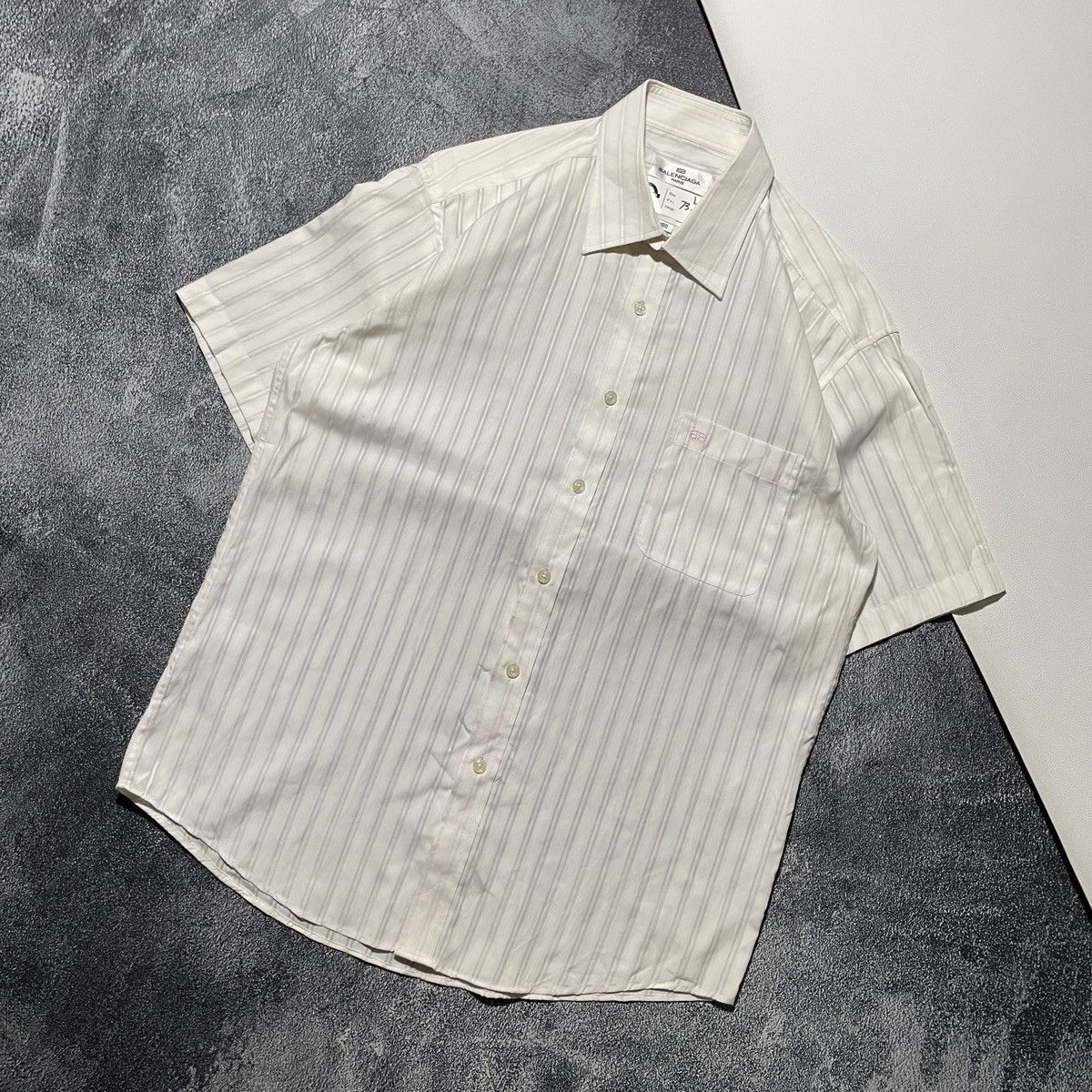 Balenciaga Balenciaga Vintage Shirts Striped BB Pocket Embrodiered Size US L / EU 52-54 / 3 - 2 Thumbnail