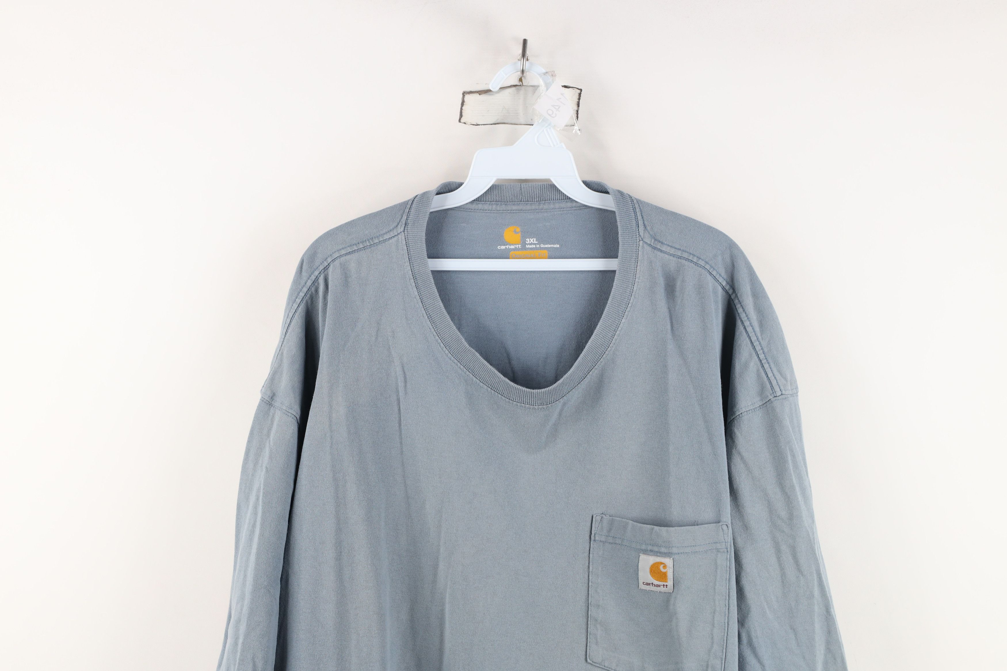 Carhartt Vintage Carhartt Spell Out Baggy Pocket T-Shirt Blue Cotton Size US XXL / EU 58 / 5 - 2 Thumbnail