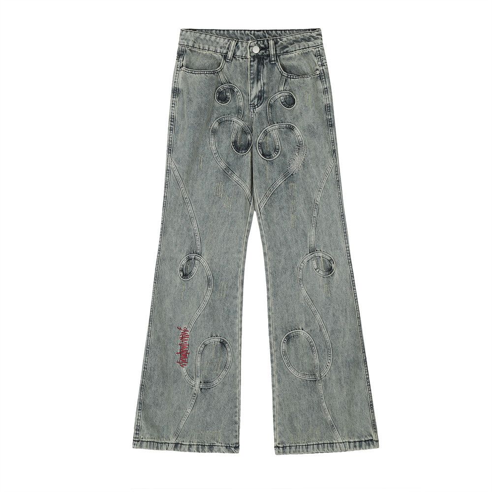 Jean Men's American loose embroidered flared jeans Size US 32 / EU 48 - 1 Thumbnail