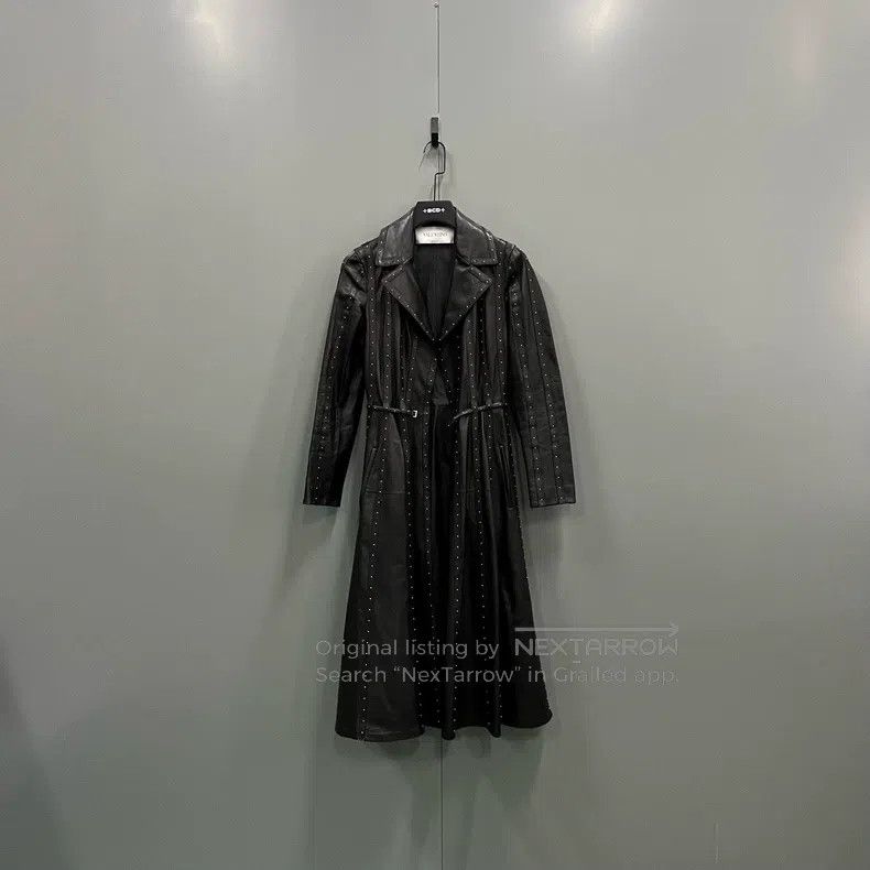Valentino Valentino Black willow spike leather coat Size S / US 4 / IT 40 - 1 Thumbnail