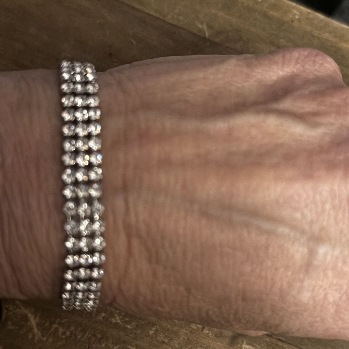 Other Silver tone triple row rhinestone tennis bracelet Size ONE SIZE - 3 Thumbnail
