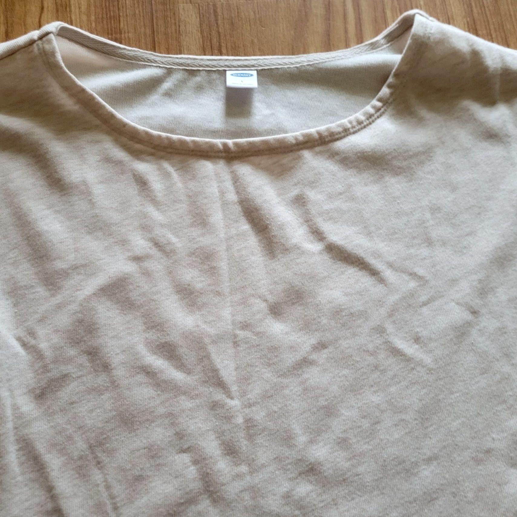 Old Navy Old Navy Shirt Womens Large Beige Jersey 3/4 Sleeves Round Neck Casual Top Mens Women Girls? Size L / US 10 / IT 46 - 3 Thumbnail