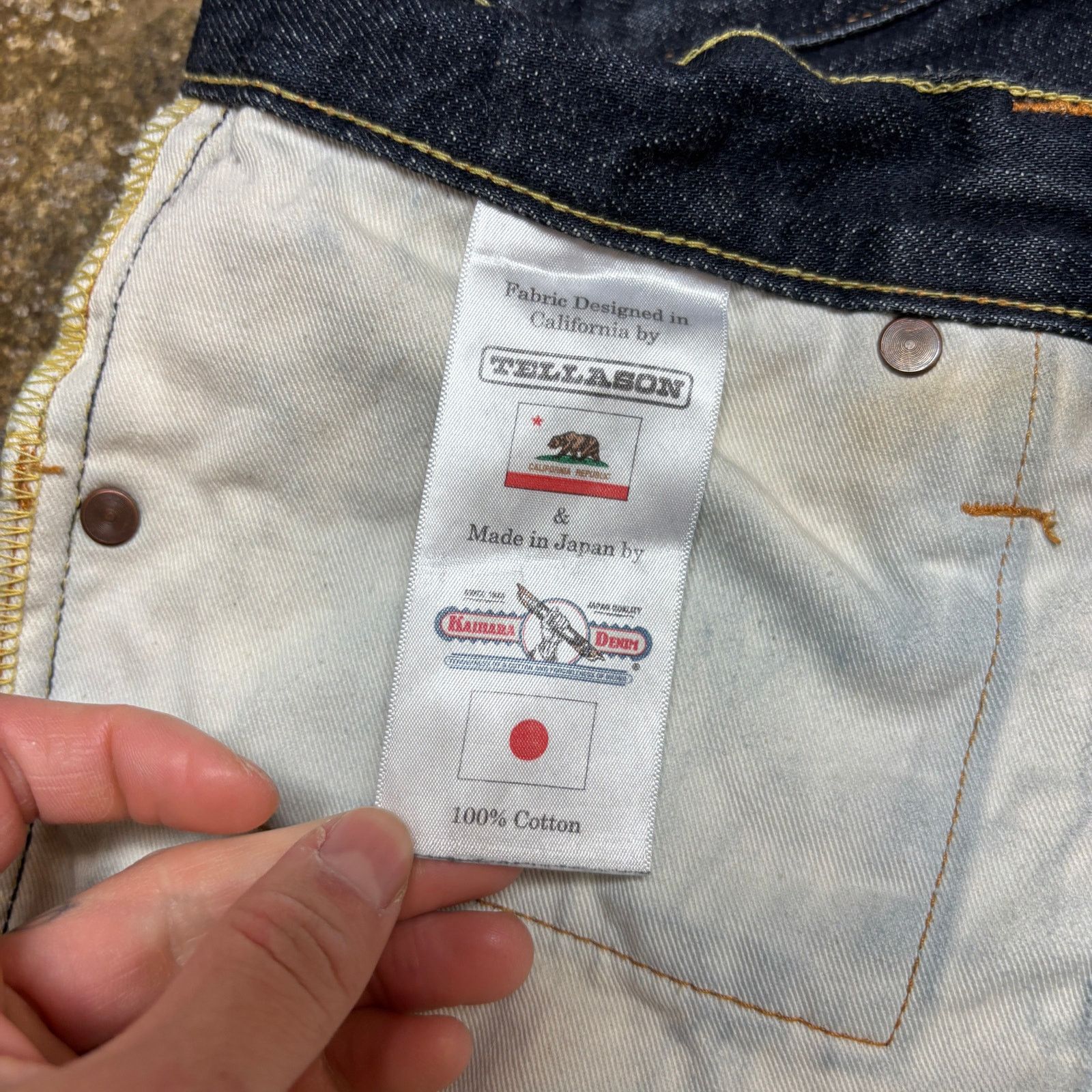 Tellason Tellason Elgin Mid Rise Slim Tapered Selvedge Jeans 31x25 Size US 31 - 4 Thumbnail