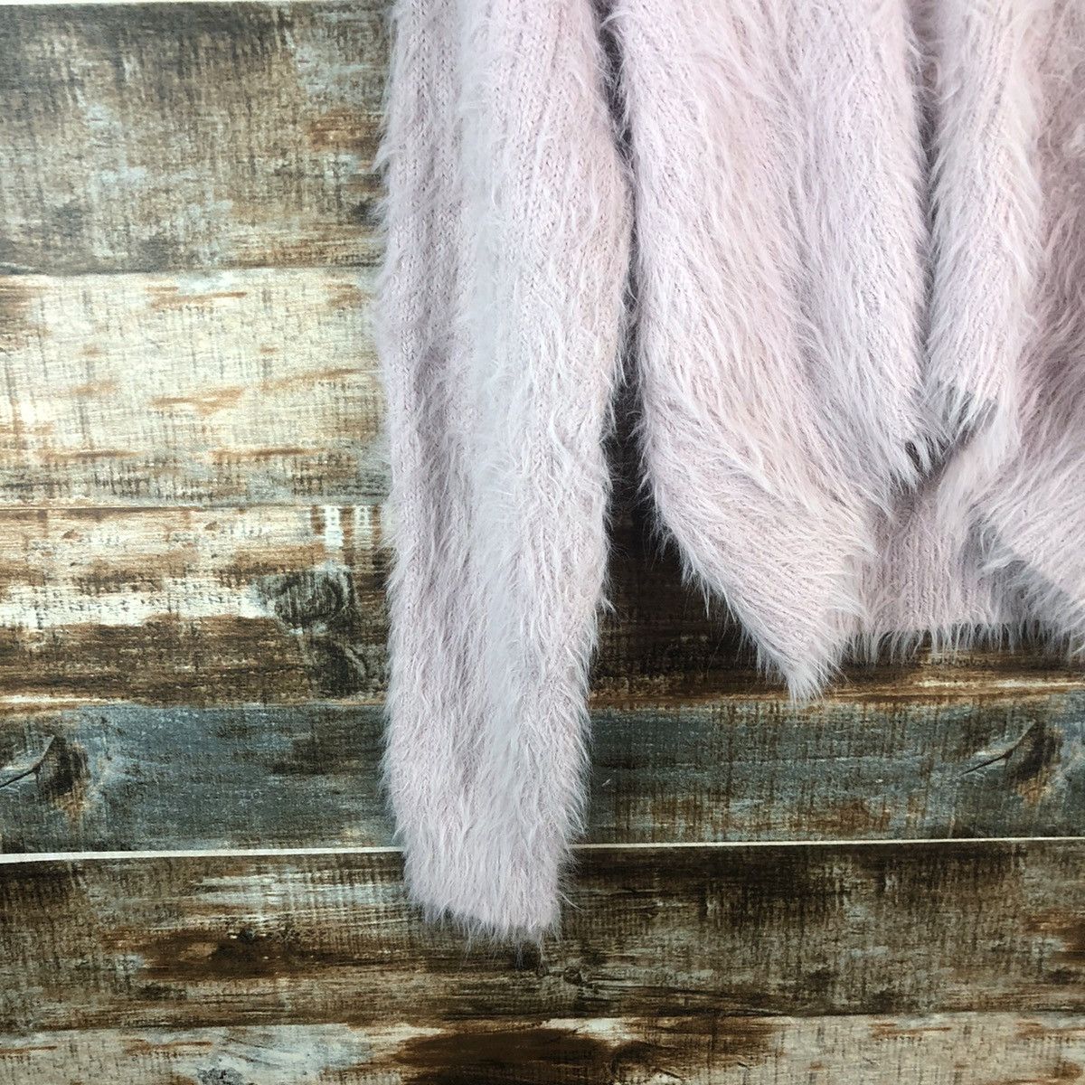 Japanese Brand DL Ingni Pink Mohair shaggy fur Knitwear #C396 Size M / US 6-8 / IT 42-44 - 12 Thumbnail
