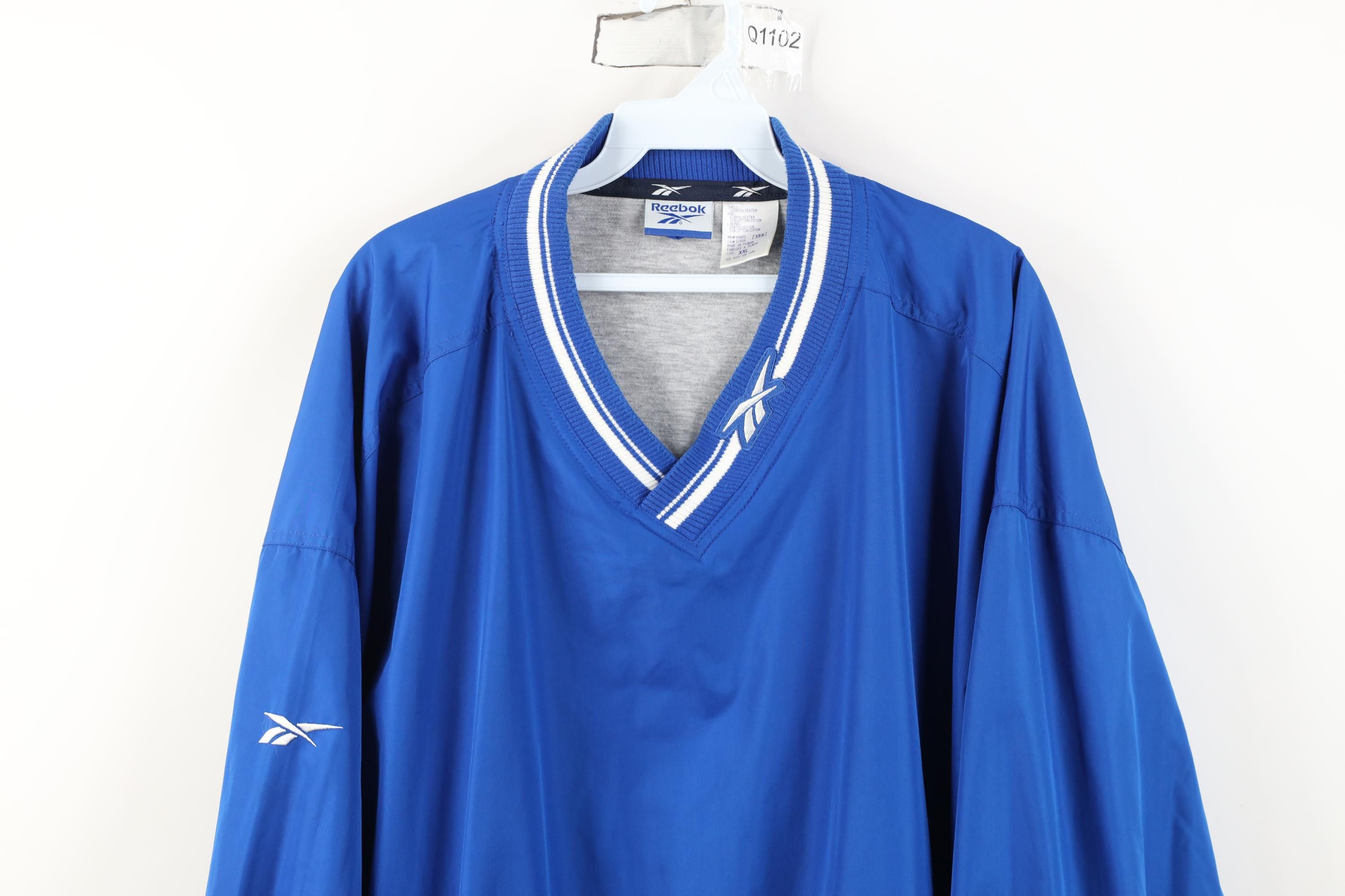 Reebok Vintage 90s Reebok Lined Pullover Windbreaker Jacket Blue Size US XXL / EU 58 / 5 - 2 Thumbnail