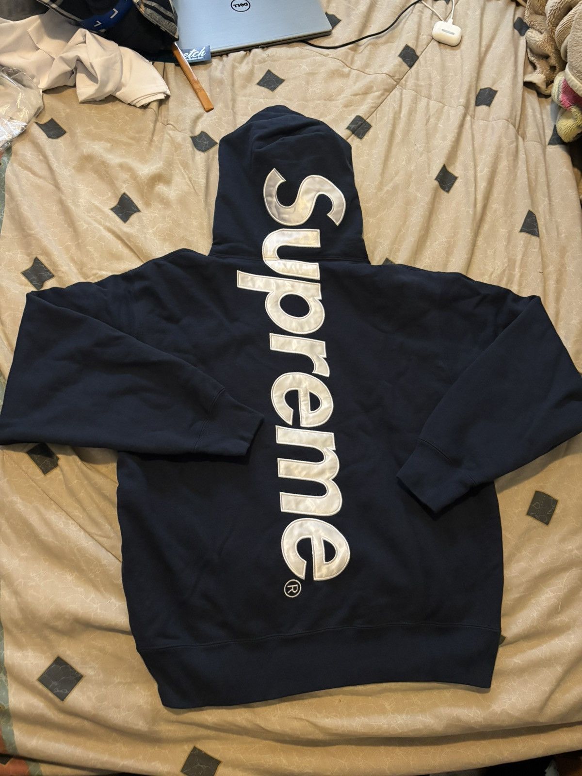 Supreme Supreme Satin Appliqué Hooded Sweatshirt (FW 24