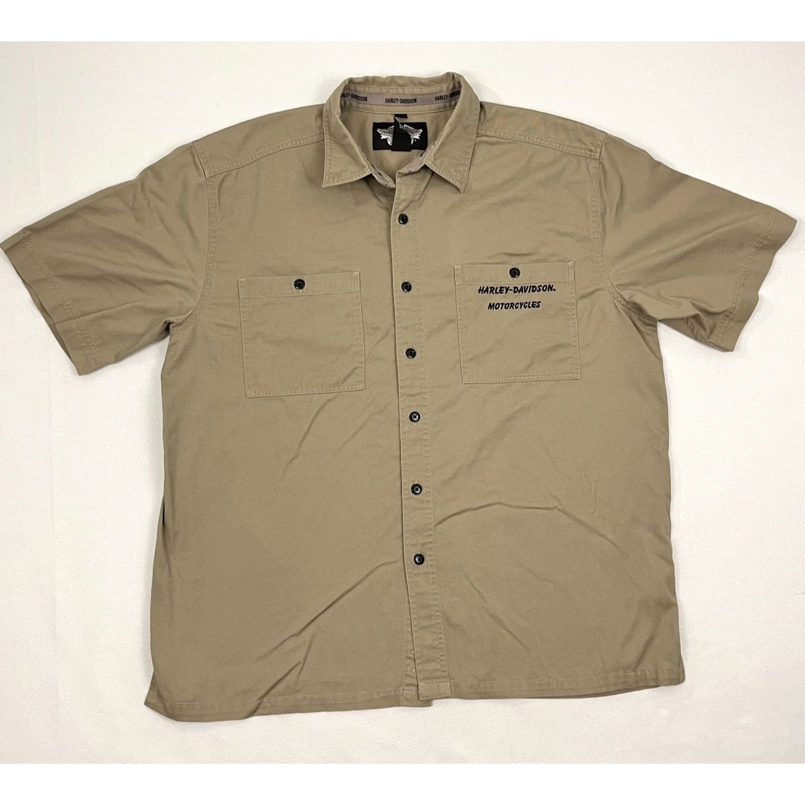 Harley Davidson VINTAGE Harley-Davidson Shirt Mens XL Brown Embroidered Motorcycle Biker Button Up Y2K Size US XL / EU 56 / 4 - 4 Thumbnail