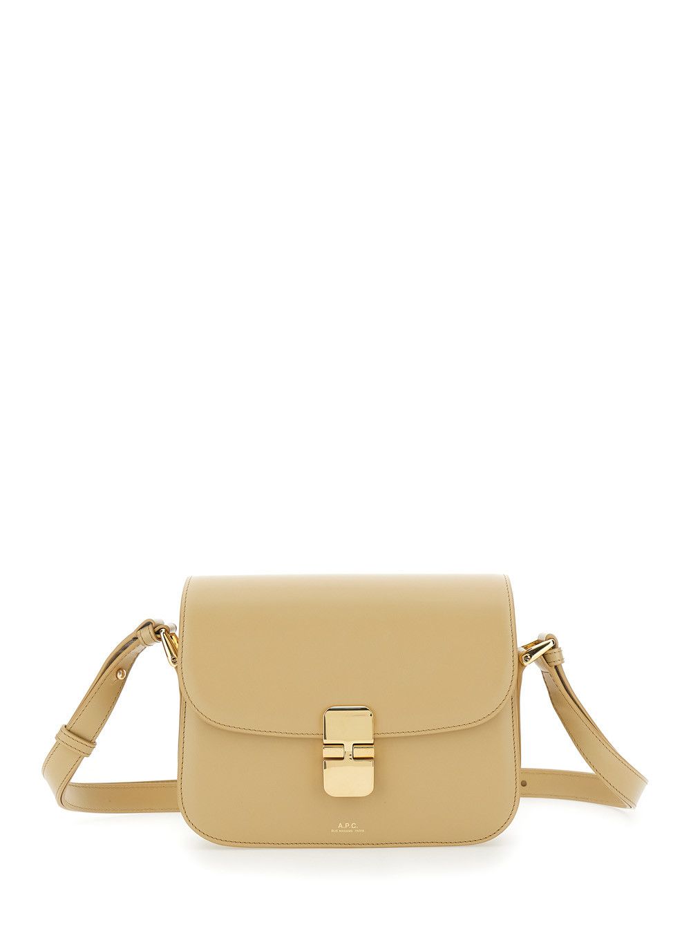 A.P.C. 'Grace Small' Beige Crossbody bag with Adjustable Strap and Logo Plate on the Front in Leather Woman Size ONE SIZE - 1 Thumbnail