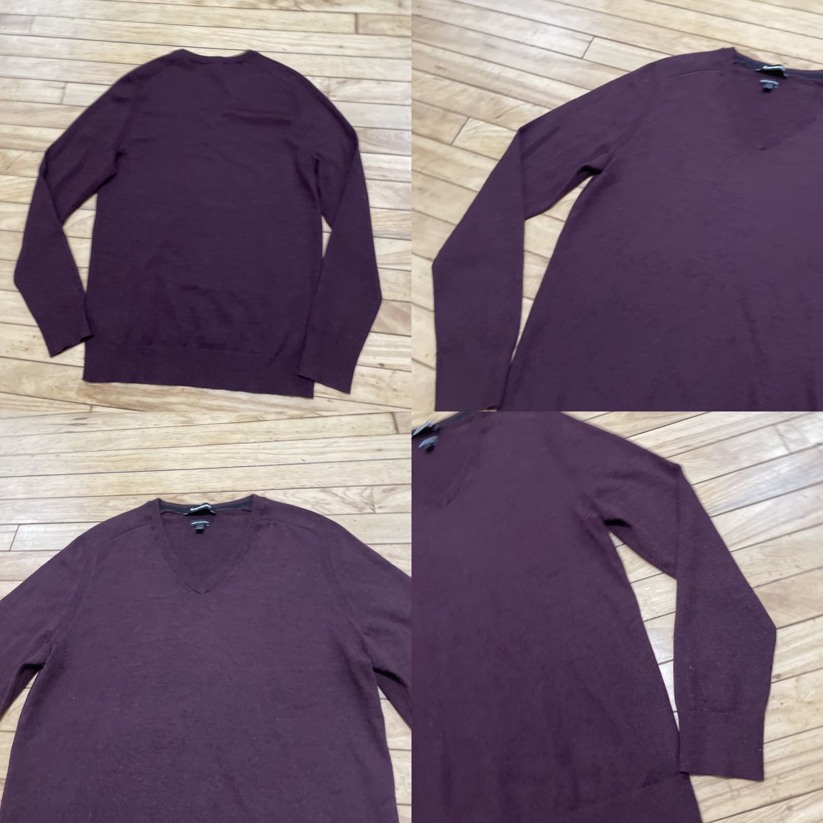 Express Express Mens Small Merino Wool Sweater Burgundy Maroon Red LS V Neck Preppy S Shirt Mens Size US S / EU 44-46 / 1 - 9 Thumbnail