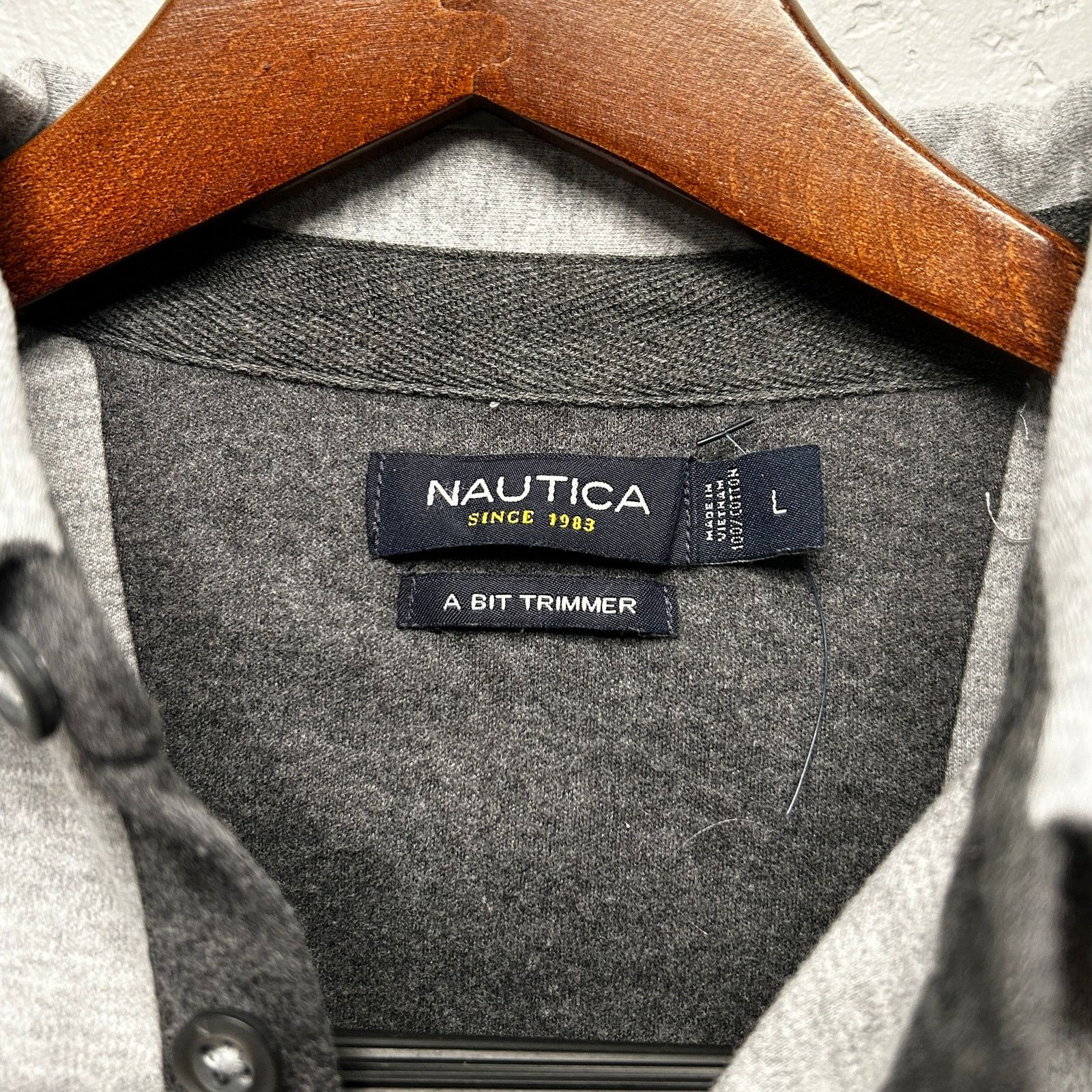Nautica Nautica Men’s Large New Heather Grey Long Sleeve Polo Shirt Size US L / EU 52-54 / 3 - 4 Thumbnail