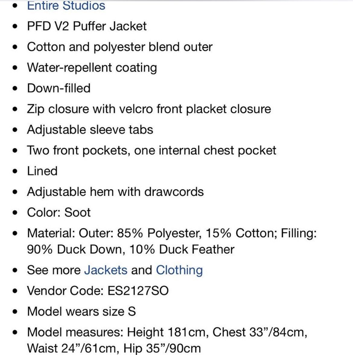 Entire Studios Entire Studios PFD V2 Jacket - XS Size XS / US 0-2 / IT 36-38 - 5 Thumbnail