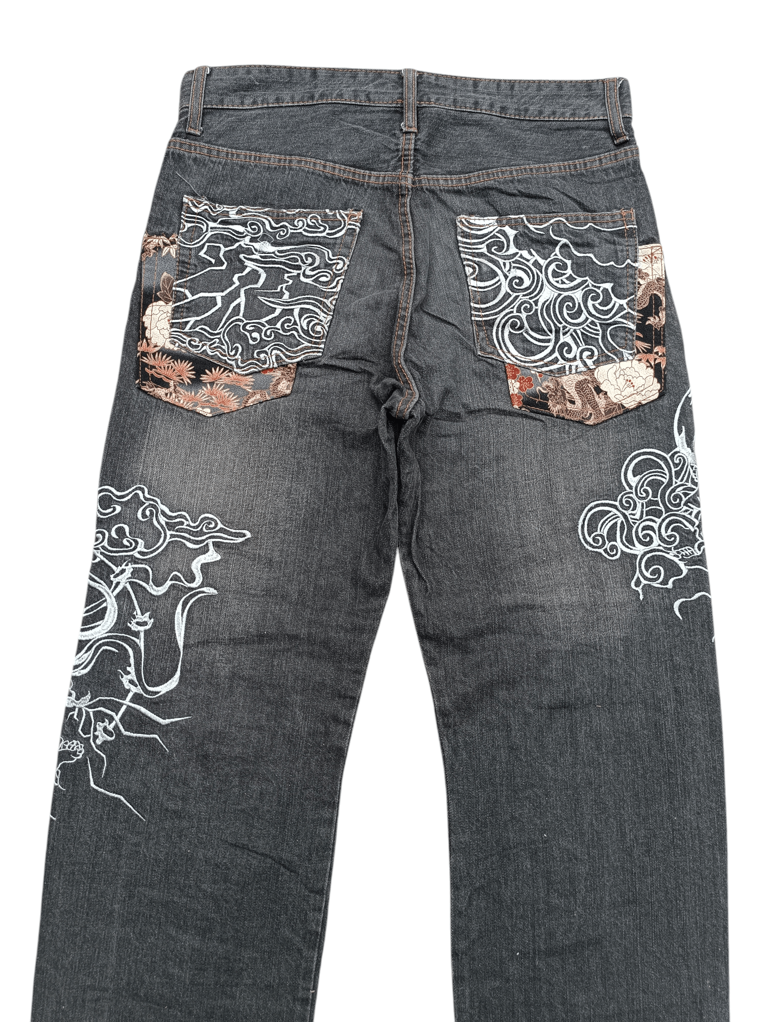 Japanese Brand × Kamakura × Tornado Mart RARE Japanese Brand Masai Dragon Embroidery Floral Denim Size US 32 / EU 48 - 8 Thumbnail