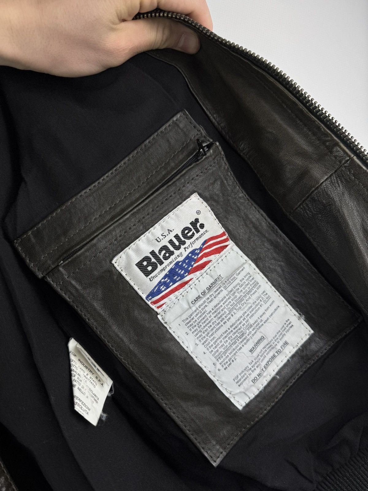 Other Vintage Blauer USA Leather Police Jacket Motorcycle 🇺🇸 Size US S / EU 44-46 / 1 - 8 Thumbnail