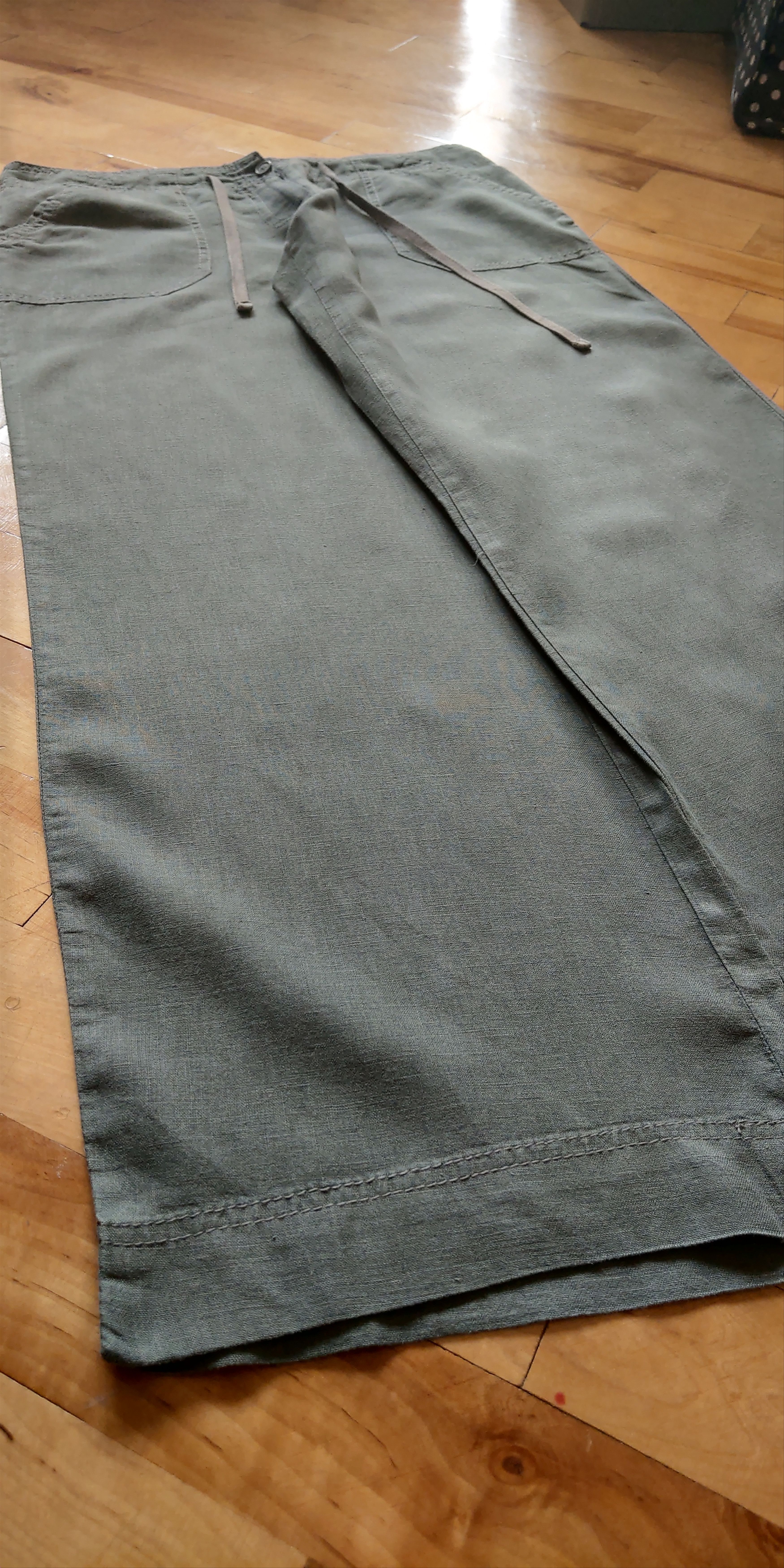 Vintage 100% Linen Pants Flared Baggy Minimalist y2k Vintage Size US 32 / EU 48 - 3 Thumbnail