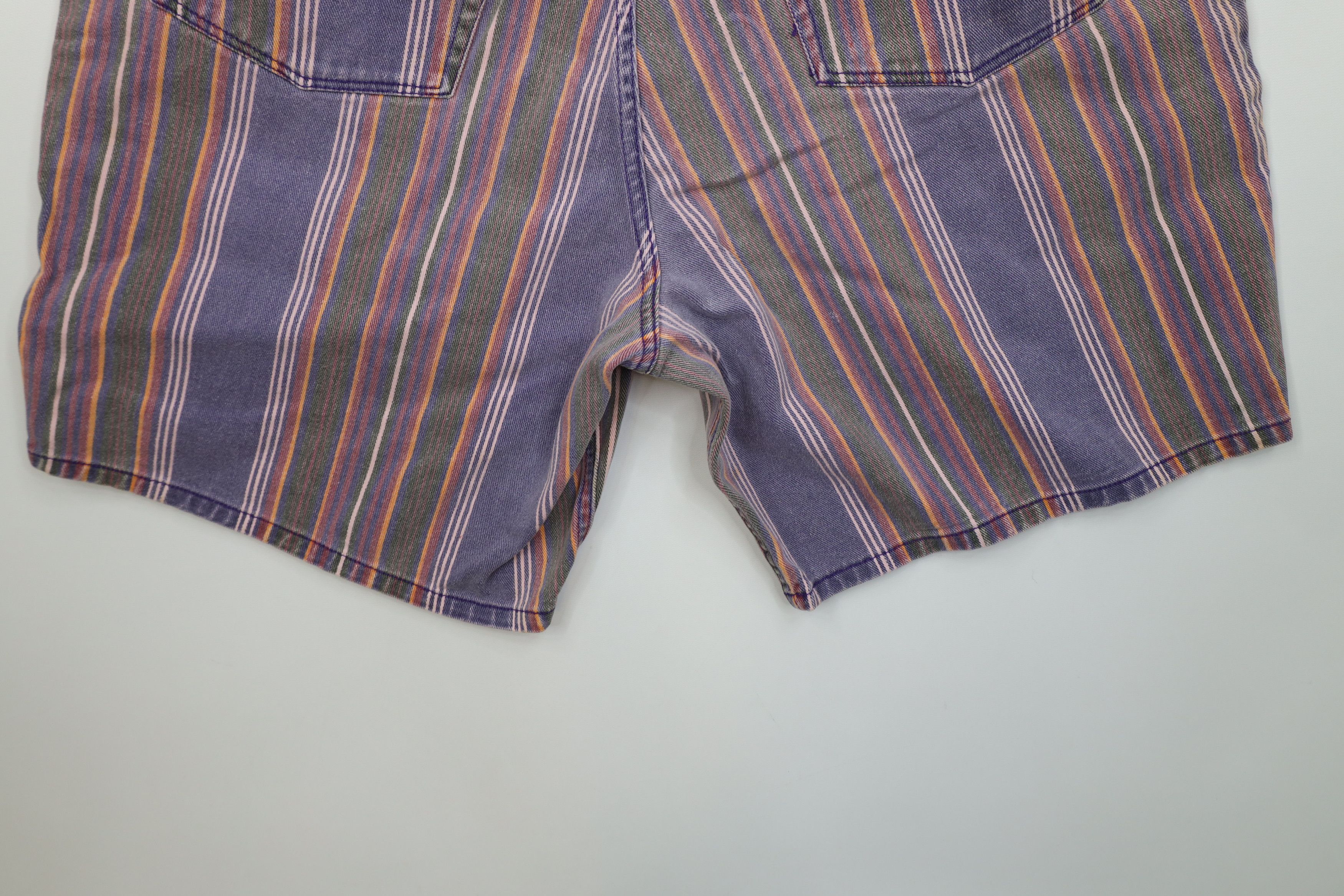 Vintage Vintage 90s Streetwear Striped Above Knee Denim Shorts Size US 36 / EU 52 - 15 Thumbnail