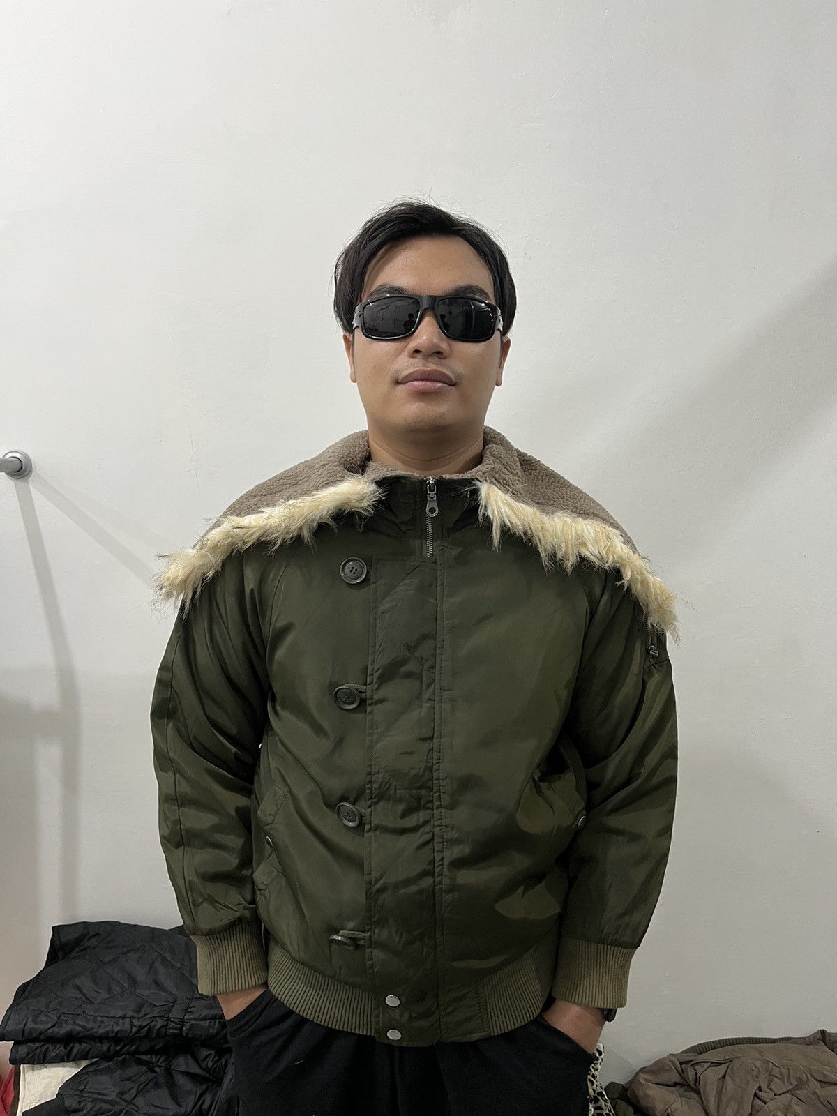 If Six Was Nine × Japanese Brand × Le Grande Bleu (L.G.B.) 2000s Bomber N2B Type KMRii Style Faux Fur Jacket Size US L / EU 52-54 / 3 - 11 Thumbnail